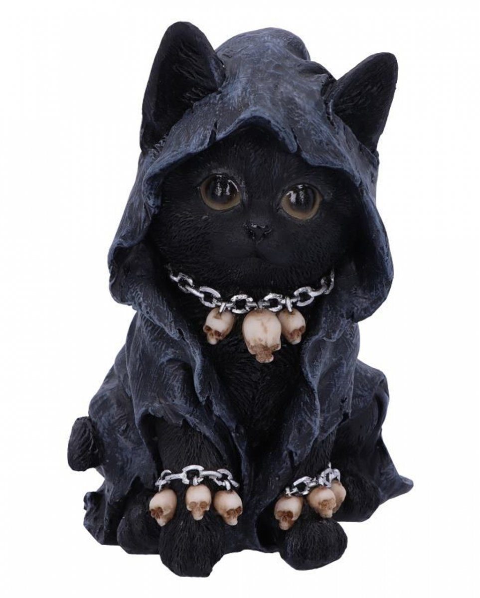 Horror-Shop Dekofigur Grim Reaper Katze mit Totenkopf Ketten als Gothic