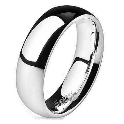 BUNGSA Fingerring Ring hochglanzpoliert Silber aus Titan Unisex (Ring, 1-tlg), Damen Herren