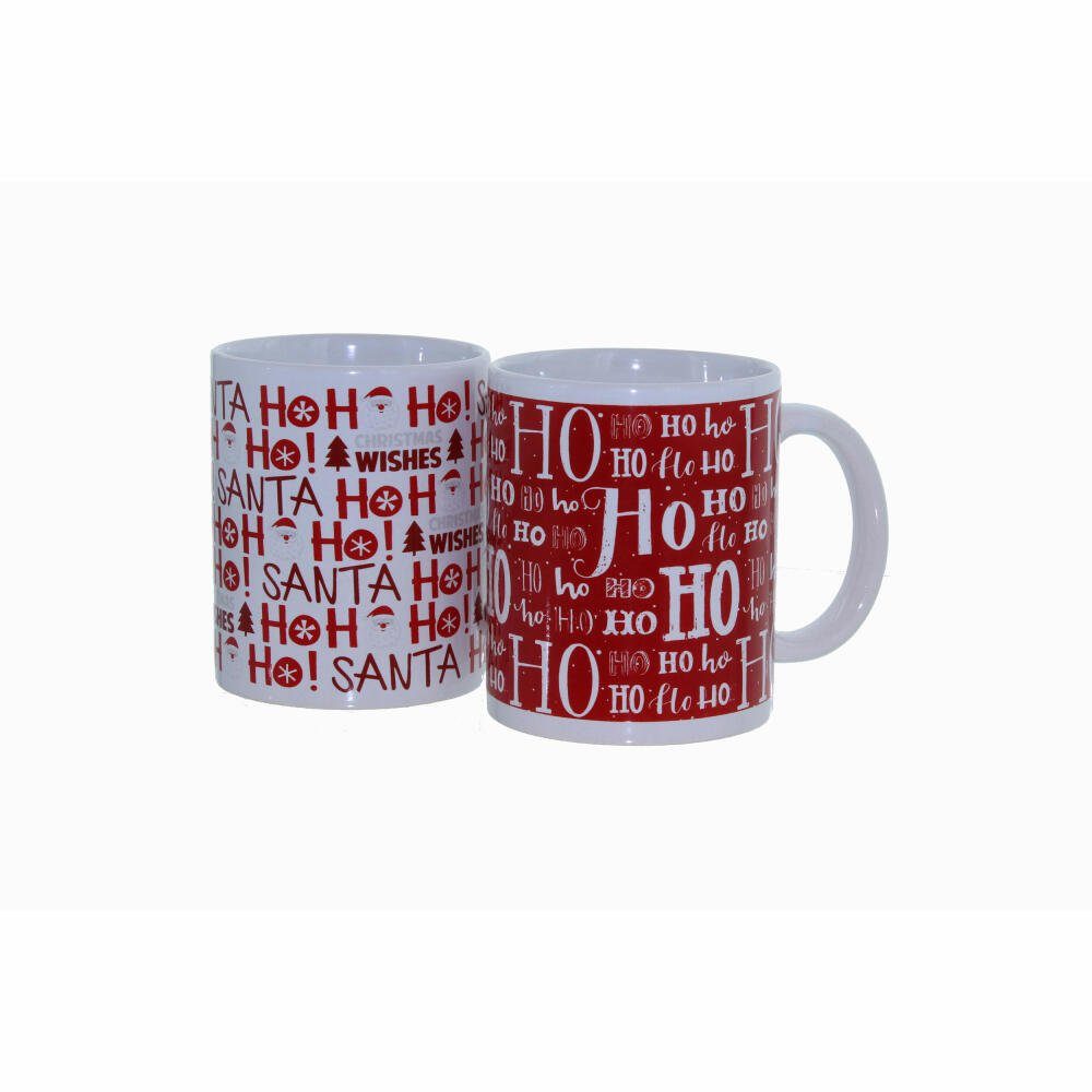 Becher Kaffeebecher HoHoHo 2er Set, Keramik