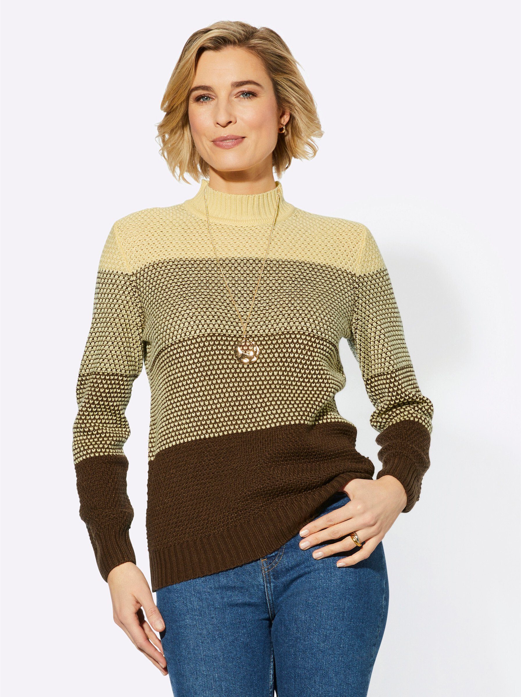 vanille-schoko-gemustert WEIDEN WITT Strickpullover