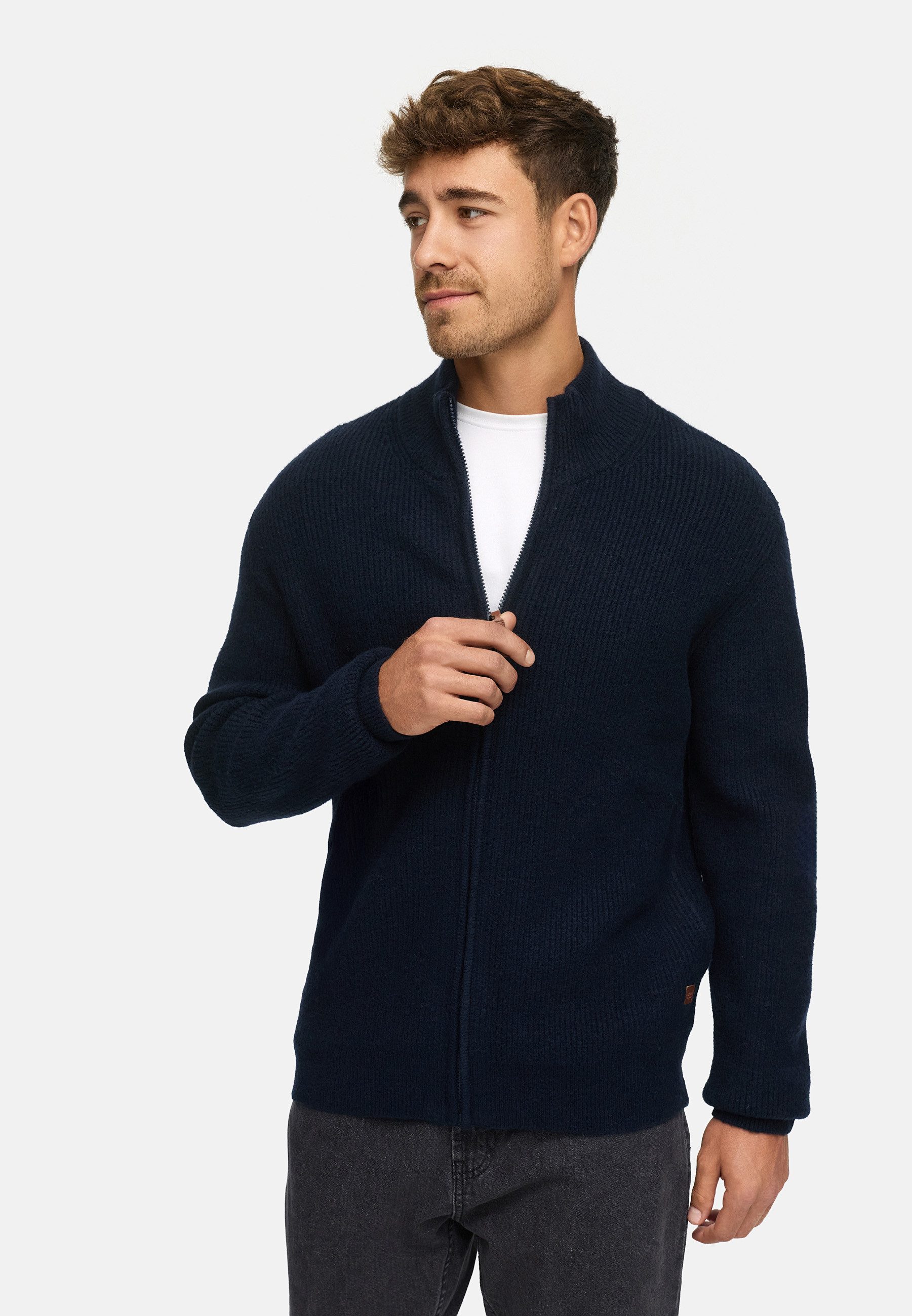 Indicode Cardigan Herren INPeace Cardigan Herrenstrickjacke