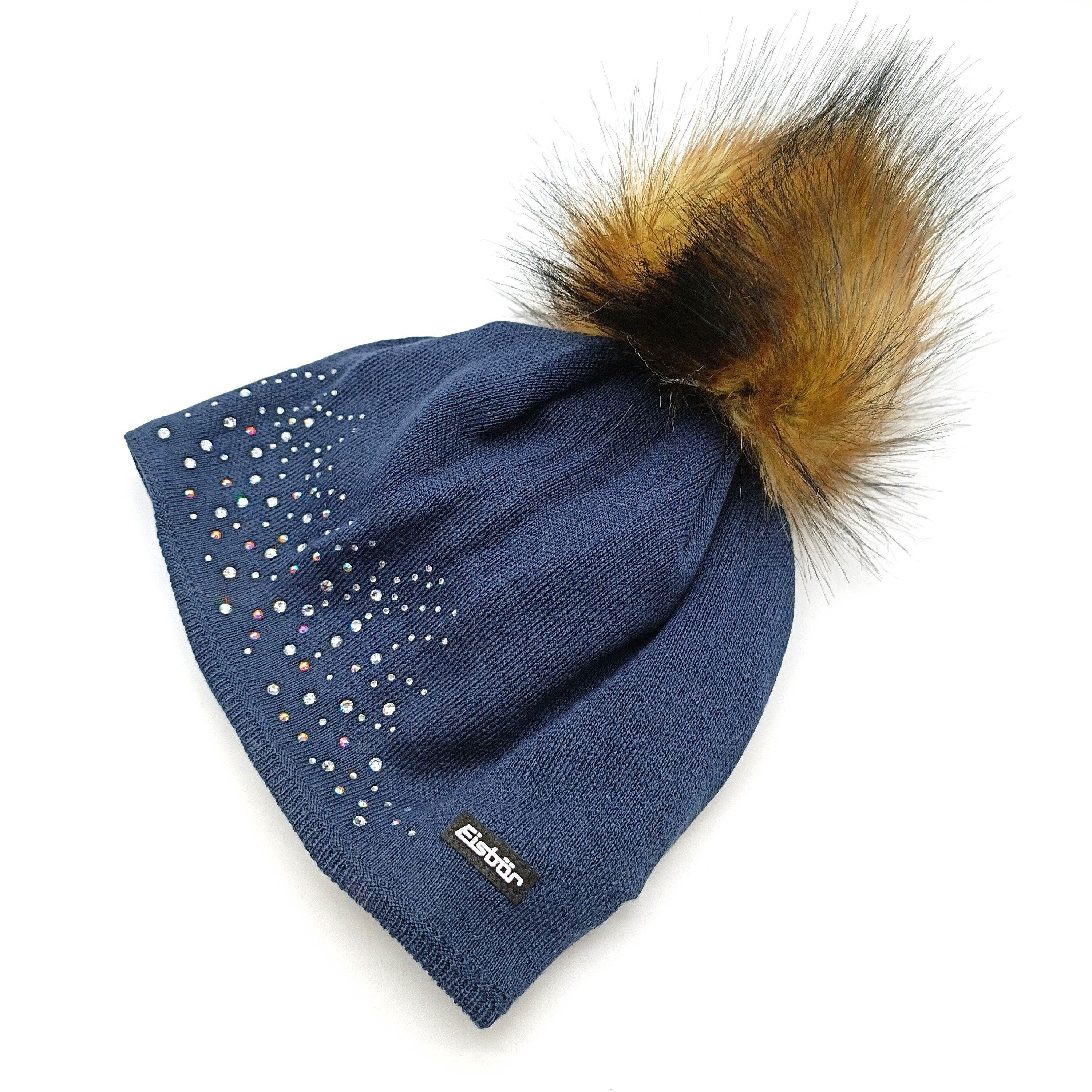 Eisbär Strickmütze Nalin Lux Crystal blau