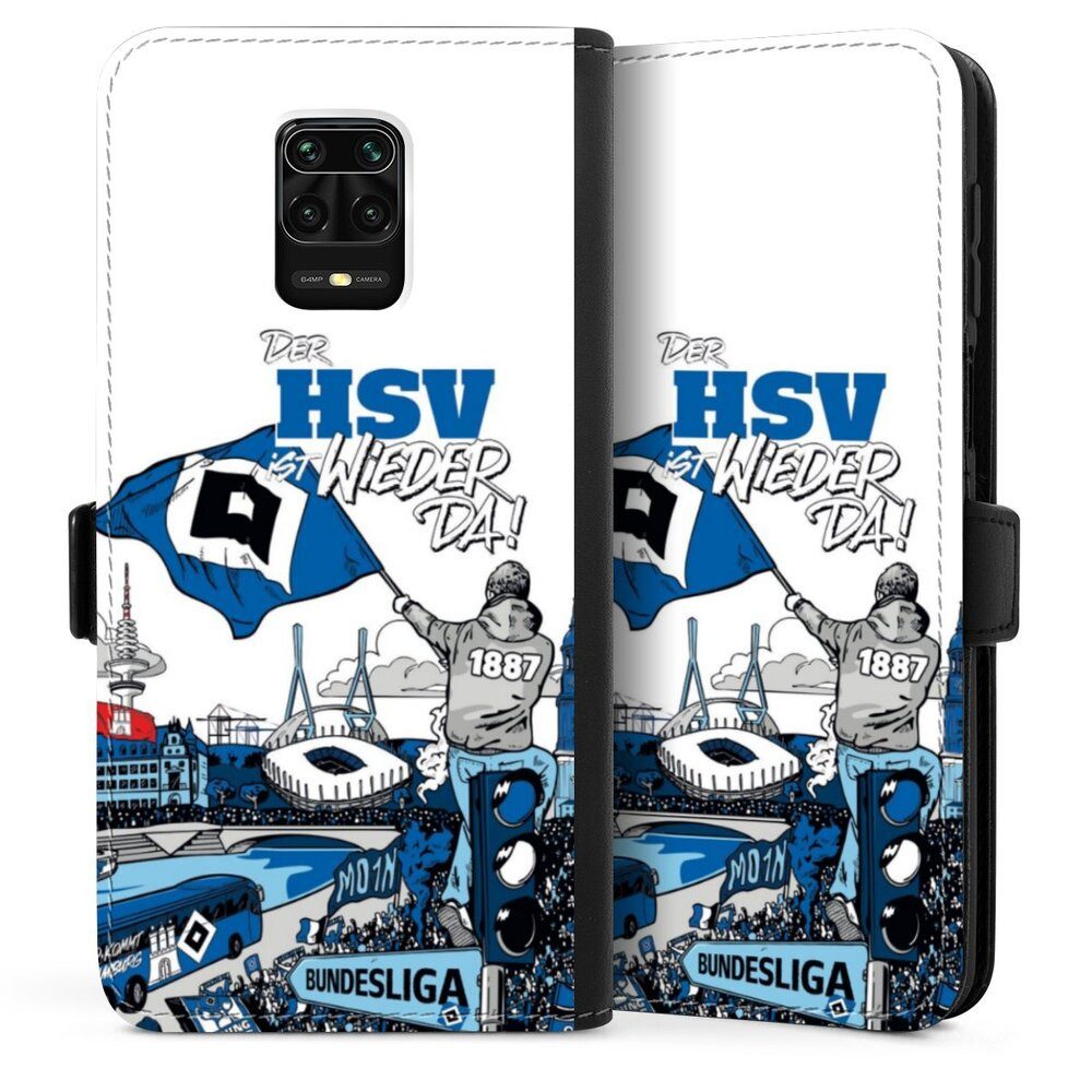 DeinDesign Handyhülle Hamburger SV Offizielles Lizenzprodukt Aufstieg, Xiaomi Redmi Note 9s Hülle Handy Flip Case Wallet Cover