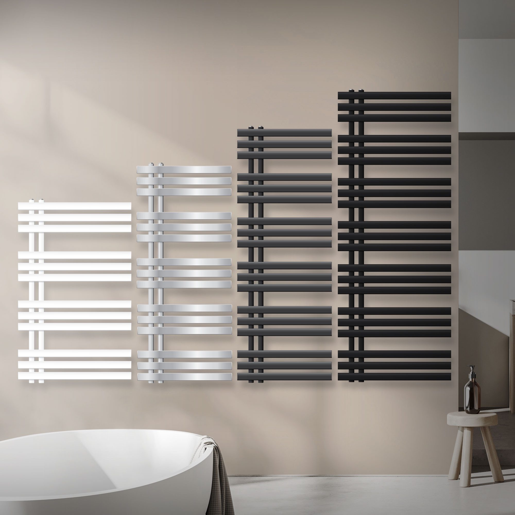LuxeBath Badheizkörper Iron EM Heizkörper Handtuchtrockner Badezimmer Heizung für Handtücher, Design Handtuchheizkörper Handtuchwärmer Mittelanschluss Radiator