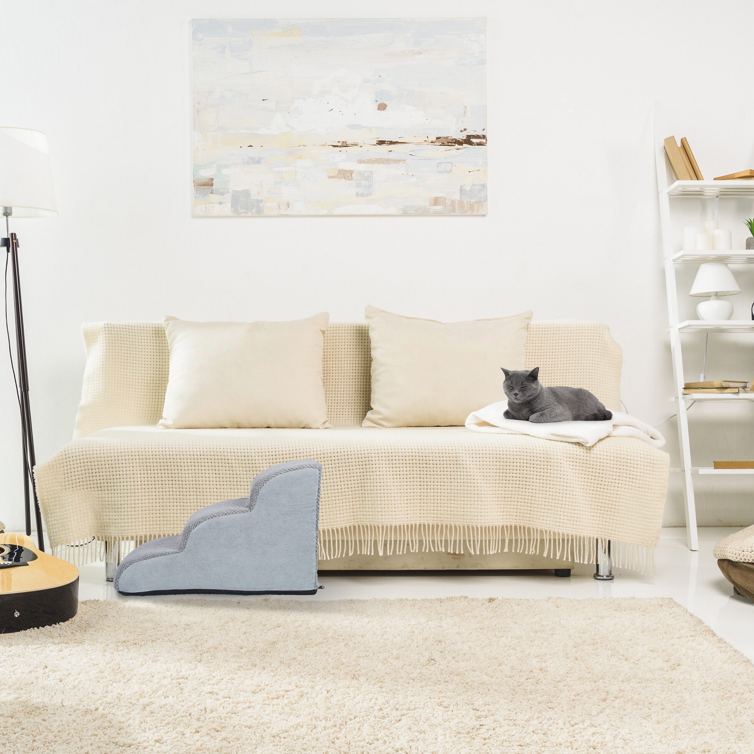 relaxdays Haustiertreppe Hundetreppe mit 3 Stufen, günstig online kaufen