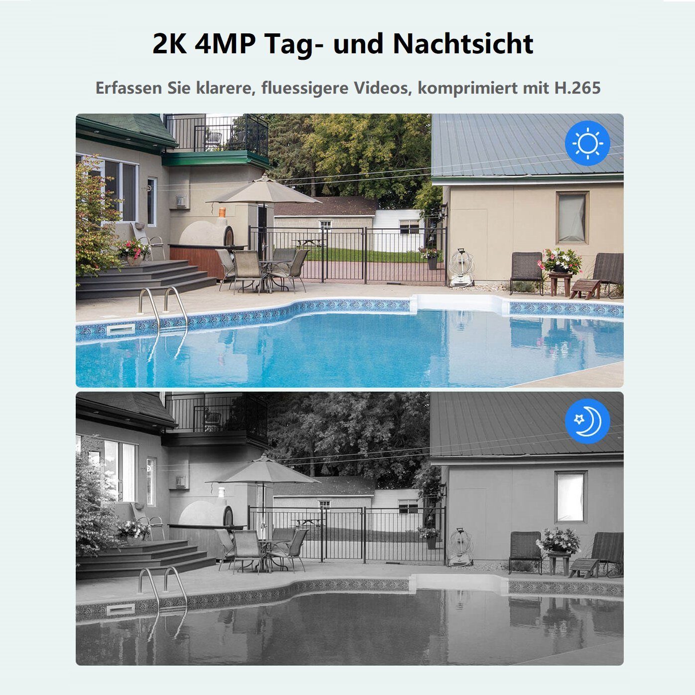 Reolink Überwachungskamera Argus PT+SP 4MP PTZ Akku- oder solarbetriebene 2,4/5GHz WLAN IP (Außenbereich, PIR-Erkennung,IR-Nachtsicht,Could-Speicherung)