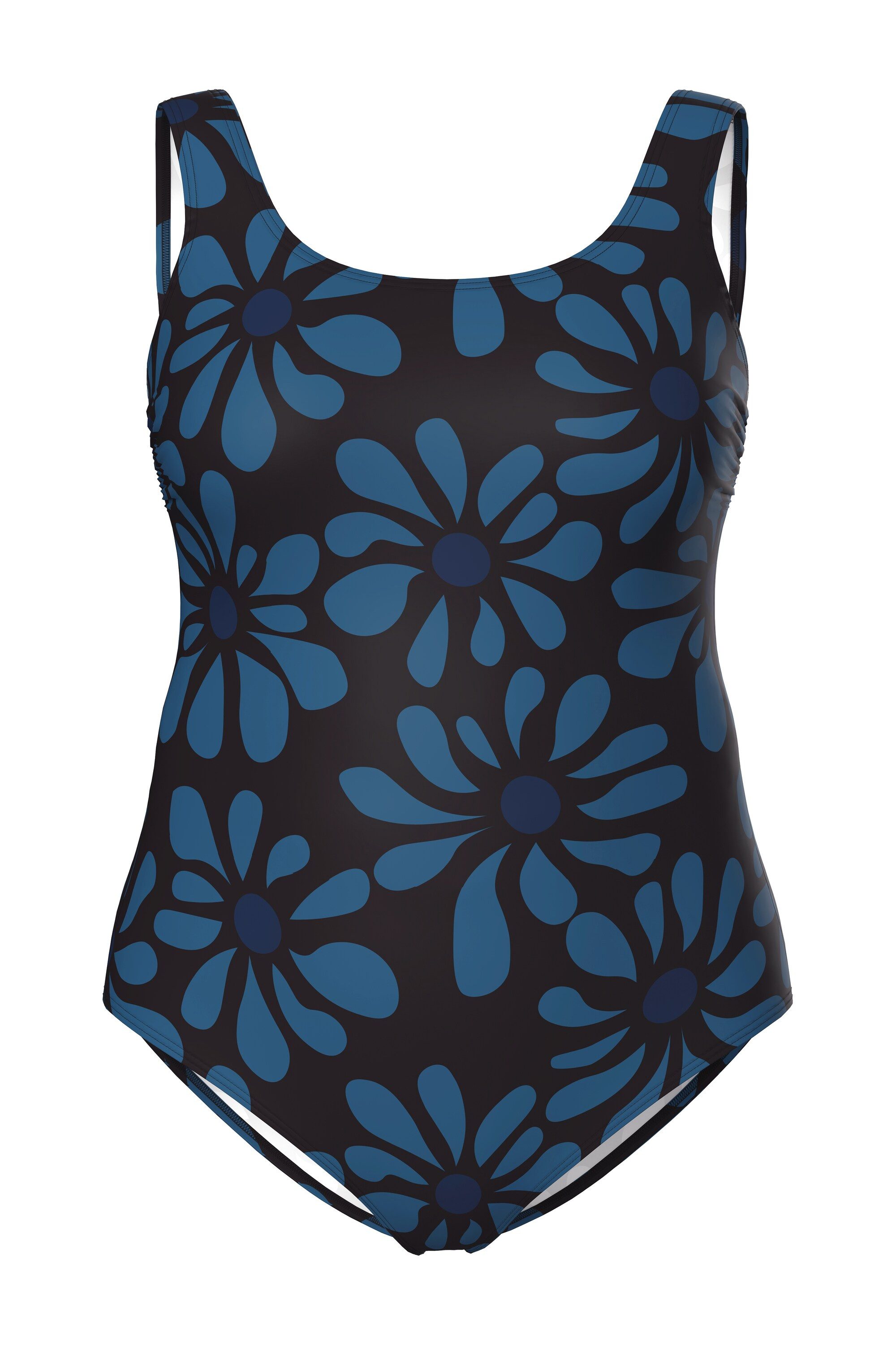 Ulla Popken Badeanzug Badeanzug Blüten ohne Softcups Rundhals günstig online kaufen