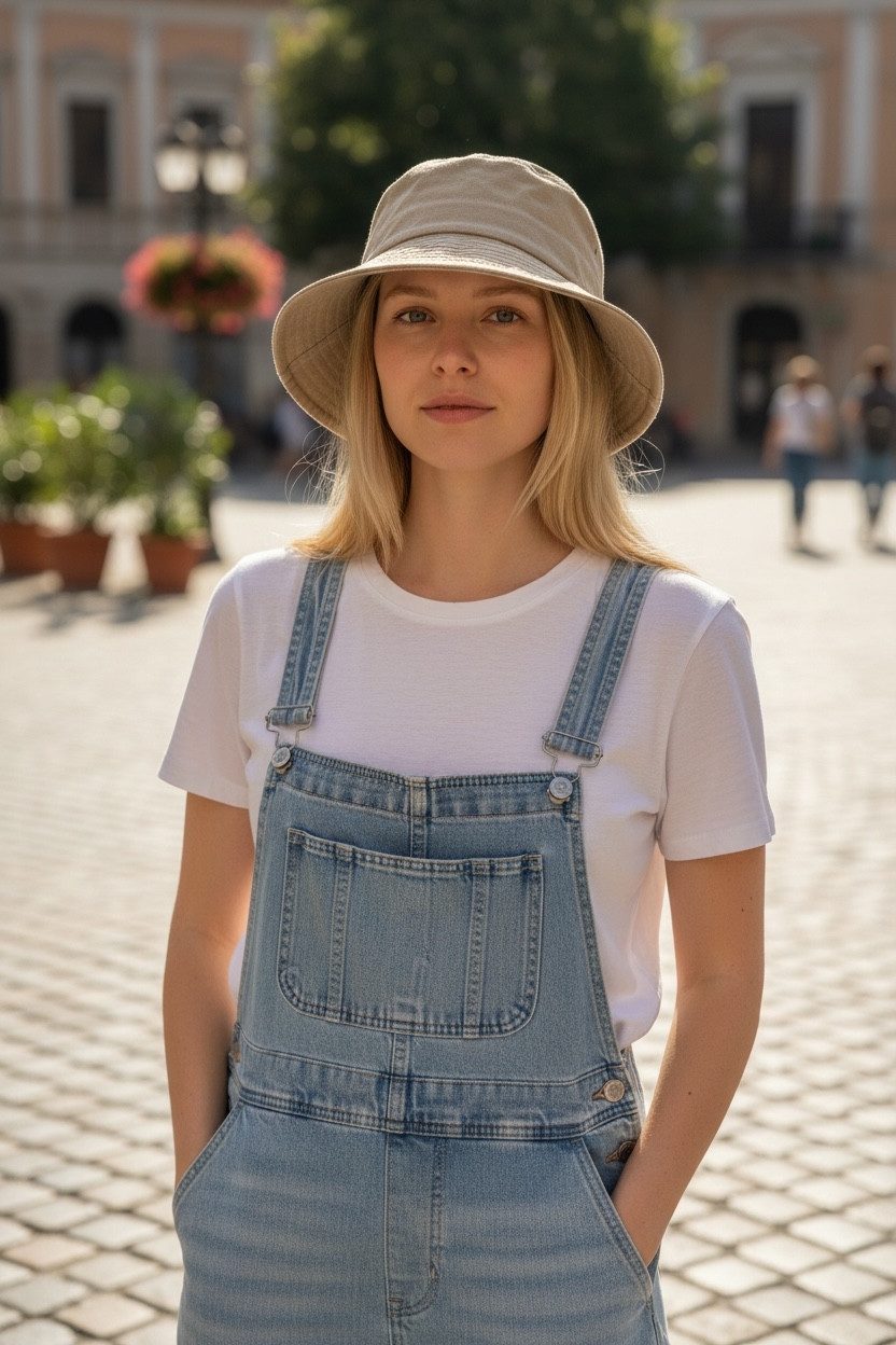 Taschen4life Sonnenhut Leinen Hut Größenverstellbar, unisex, Fischerhut