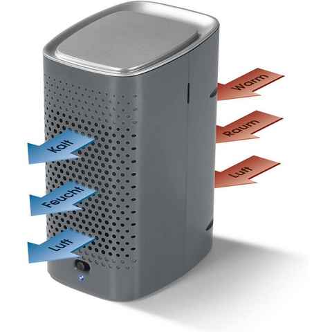 EASYmaxx Luftbefeuchter Luftkühler Kompakt, Anthrazit Befeuchter mobile Klimaanlage Batterie Silber