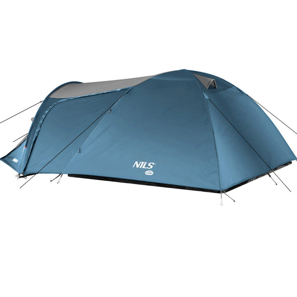 NILS CAMP Gruppenzelt Campingzelt 4-Personen Familienzelt, Personen: 4 (Spar-Set, mit Stauraum), atmungsaktive Schlafkabine mit Moskitonetz und Belüftungsöffnung