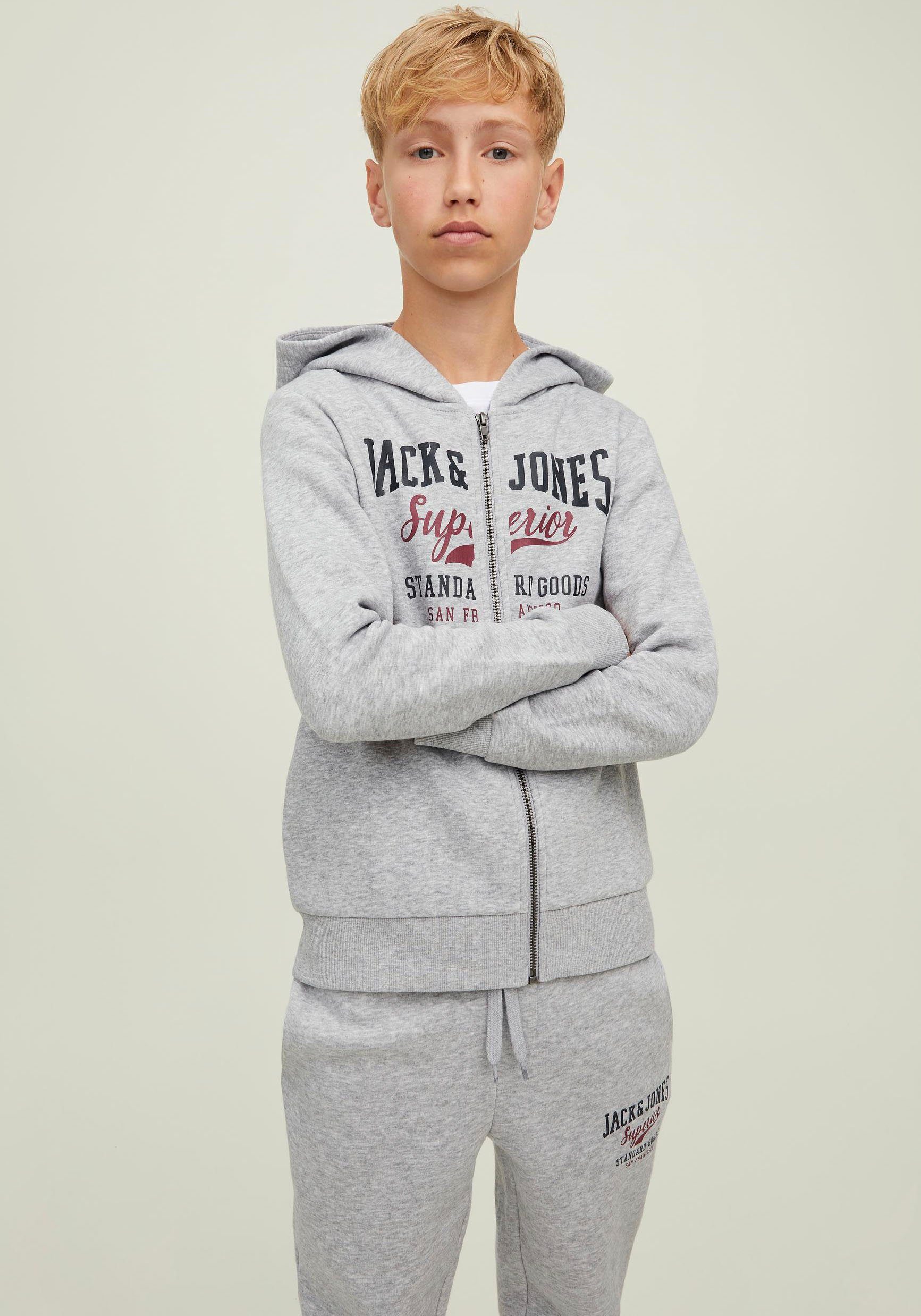 Junior & Jones grey light Kapuzensweatjacke Jack melange