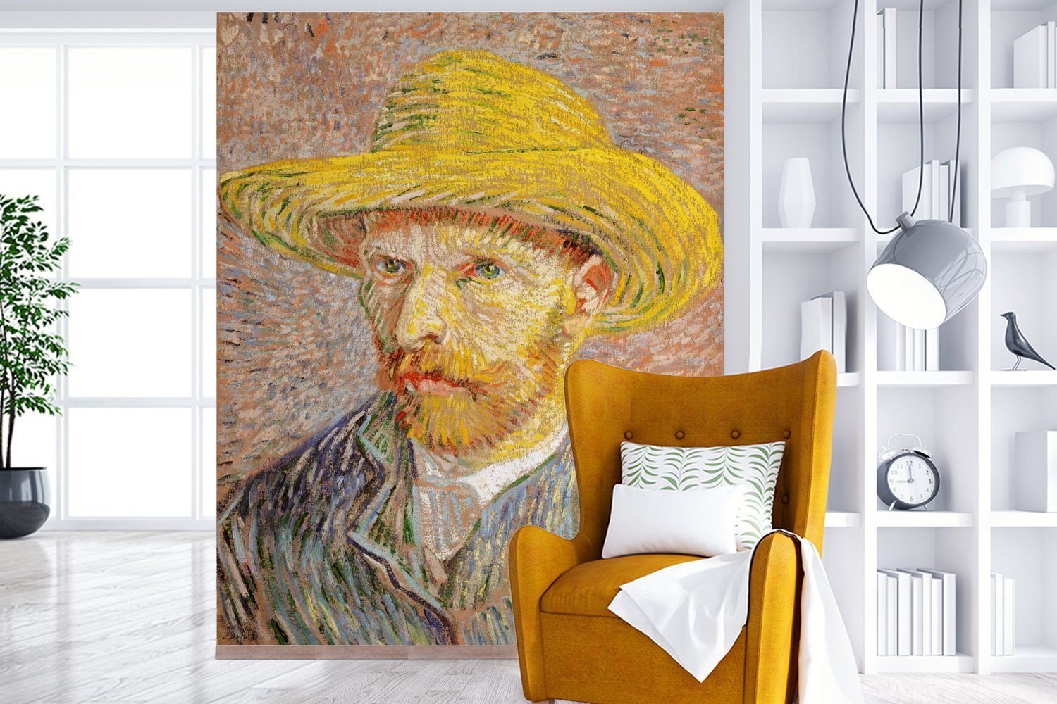 für Küche, Schlafzimmer Selbstporträt MuchoWow Vincent (3 - Fototapete van Gogh, Fototapete Matt, St), Wohnzimmer Vliestapete bedruckt,