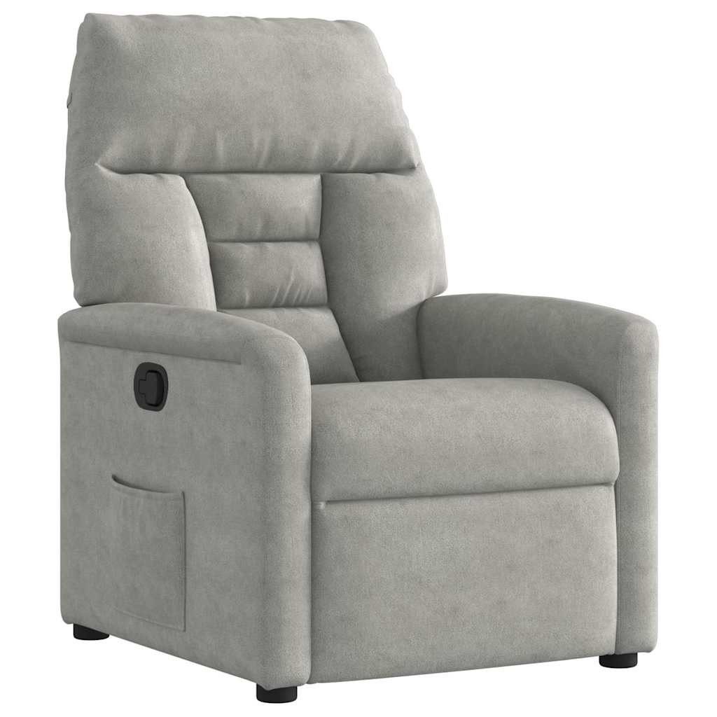 vidaXL Sessel Relaxsessel Hellgrau Mikrofasergewebe (1-St) günstig online kaufen