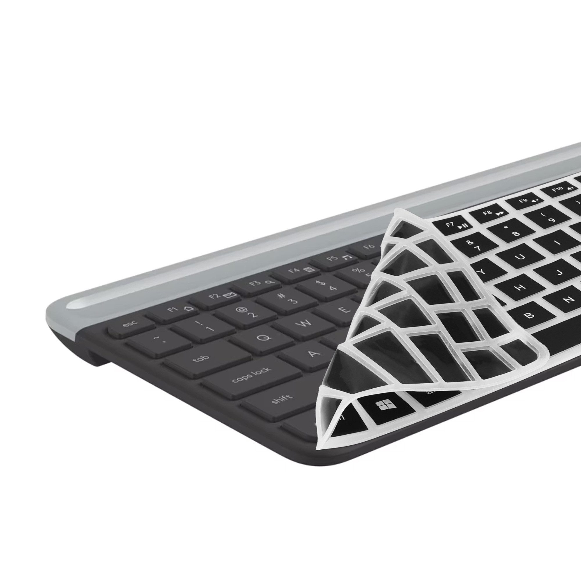 kwmobile Etui Silikon Tastaturschutz für Logitech MK470 / K580, QWERTY US Keyboard Cover Abdeckung - Schwarz