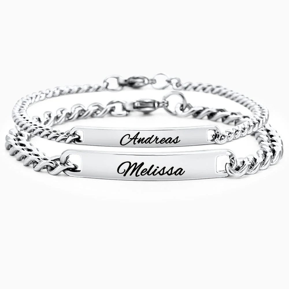 OTANTO Armband mit Gravur Partnerarmbänder mit Gravur Pärchen Armbänder