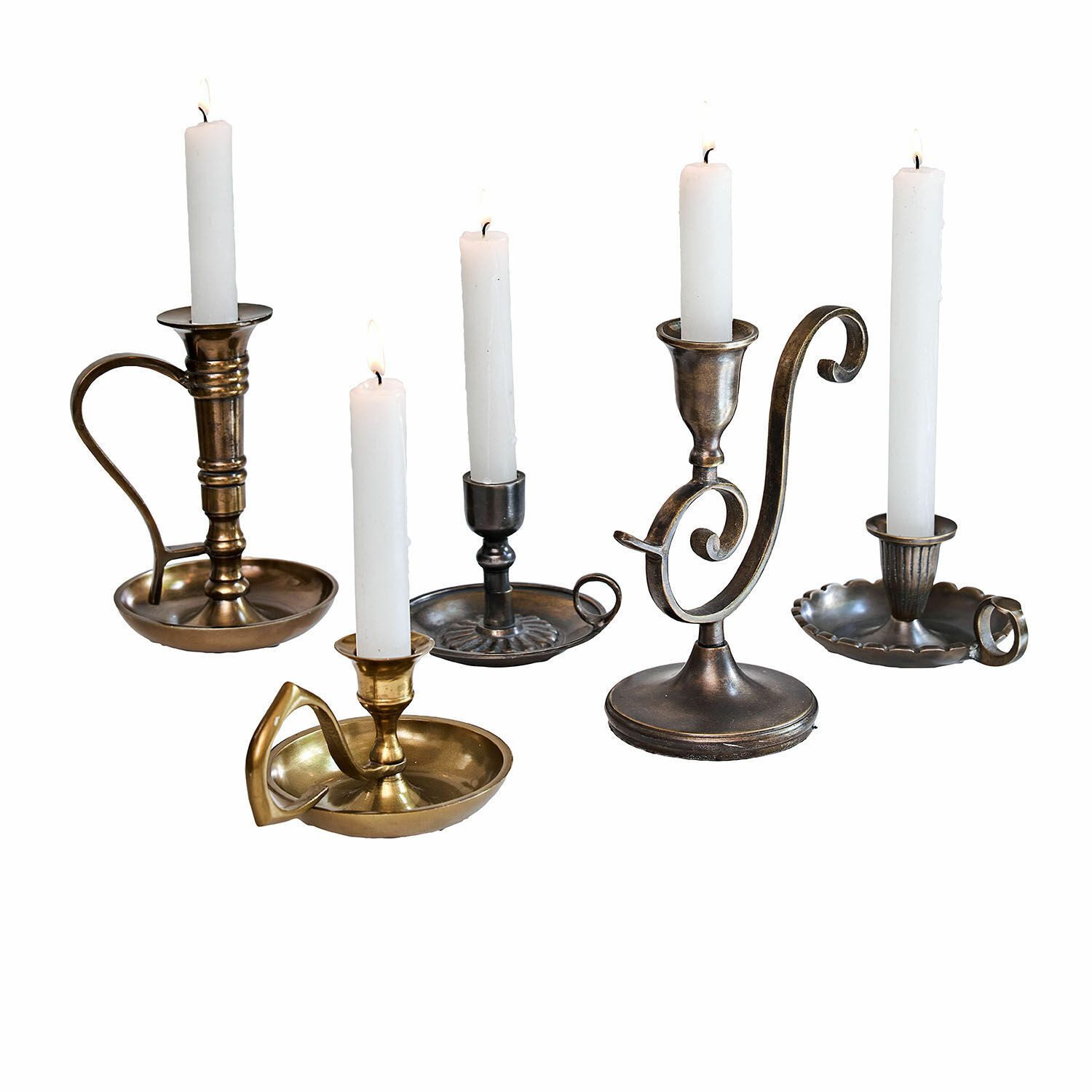 Mirabeau Kerzenständer Kerzenständer 5er Set Vandermere messing/schwarz günstig online kaufen