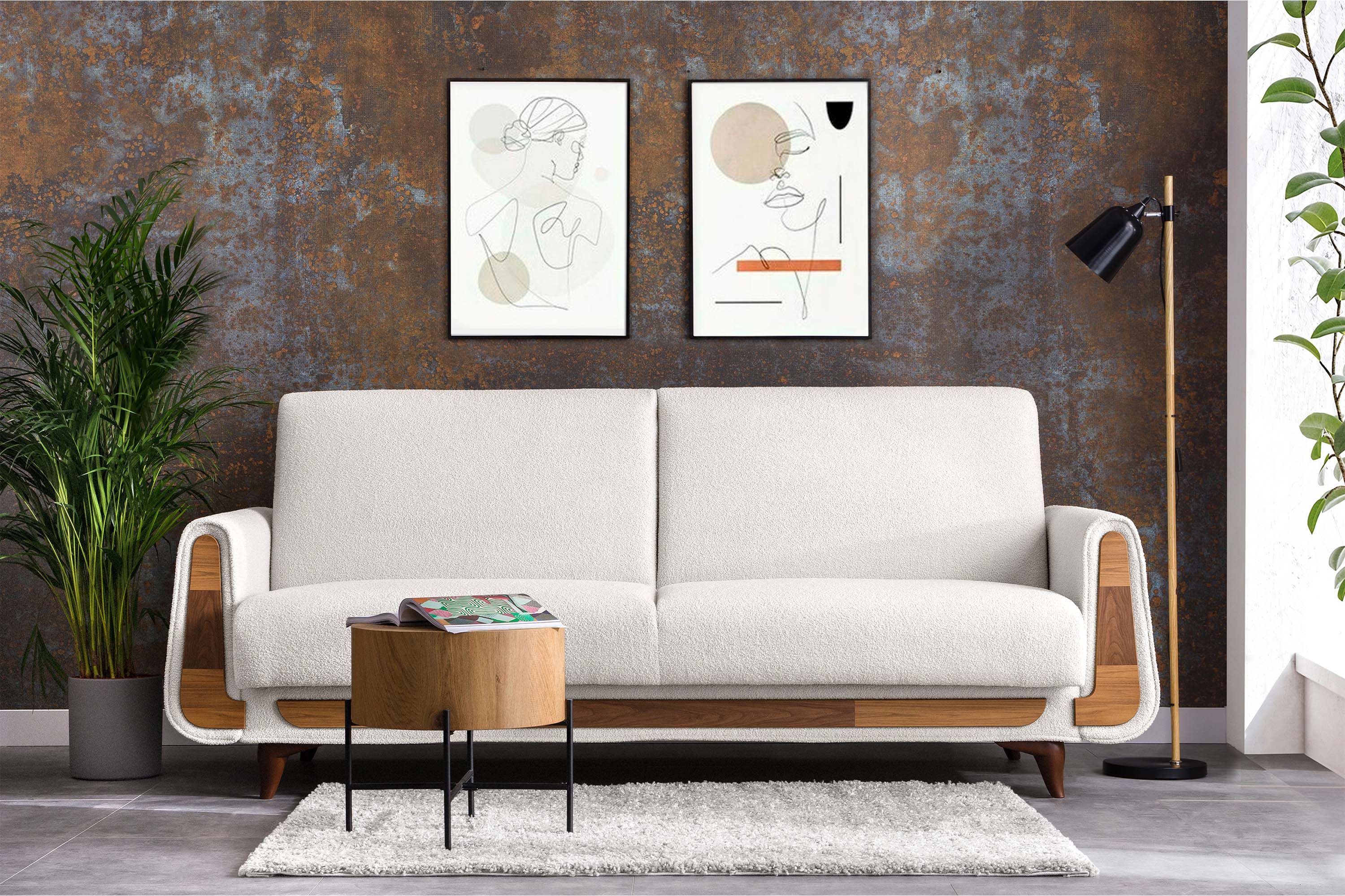 KONSIMO® 3-Sitzer GUSTAVO Sofa 3-Personen, Modern, mit Schlaffunktion, Bettkasten, hergestellt in der EU
