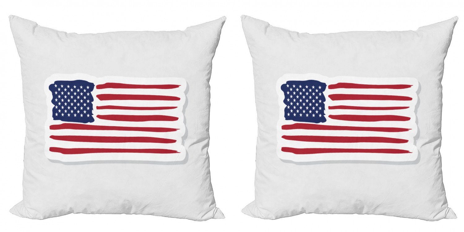 Digitaldruck, Doppelseitiger 4. Abakuhaus Kissenbezüge American Flag-Bild (2 Juli Accent Modern Stück),