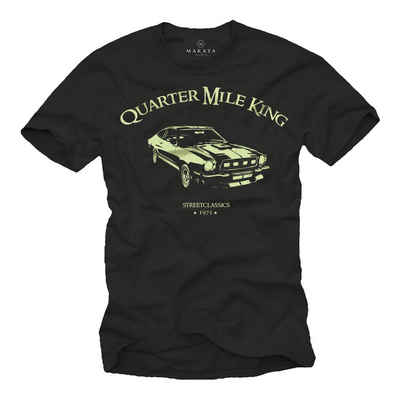 MAKAYA T-Shirt Herren mit Auto Aufdruck 1968er Mustang - Geschenke für Männer