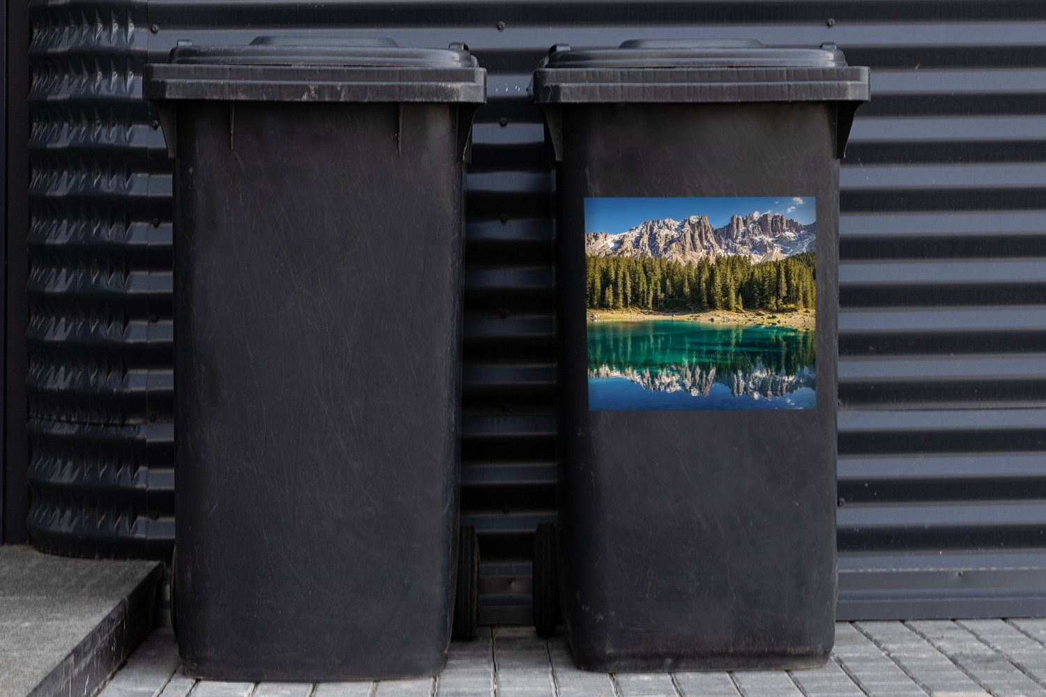 - Wandsticker Container, Sticker, Berg Abfalbehälter MuchoWow (1 Mülleimer-aufkleber, - Strand Mülltonne, Wald St),