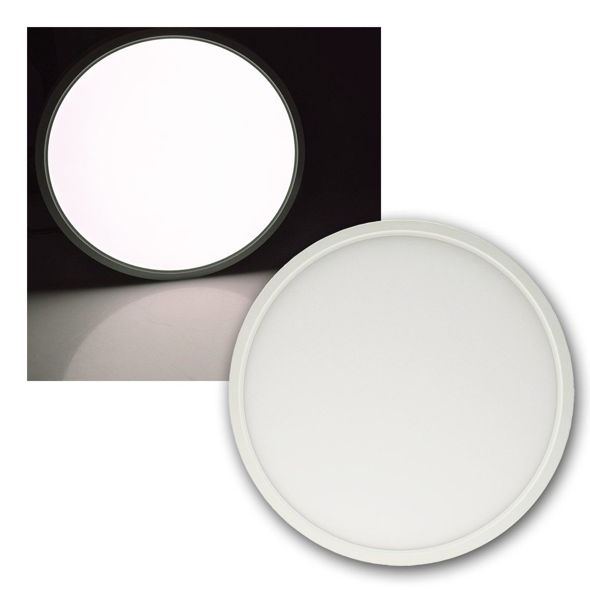 ChiliTec LED Deckenleuchte LED Deckenleuchte Santano 24W Ø30cm 2350lm neutral, warmweiß