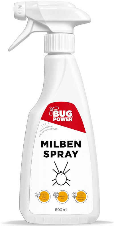 BugPower Insektenspray Milben Spray für Textilien, 500 ml, 1-St., Wirkt effektiv und nachhaltig gegen Milben