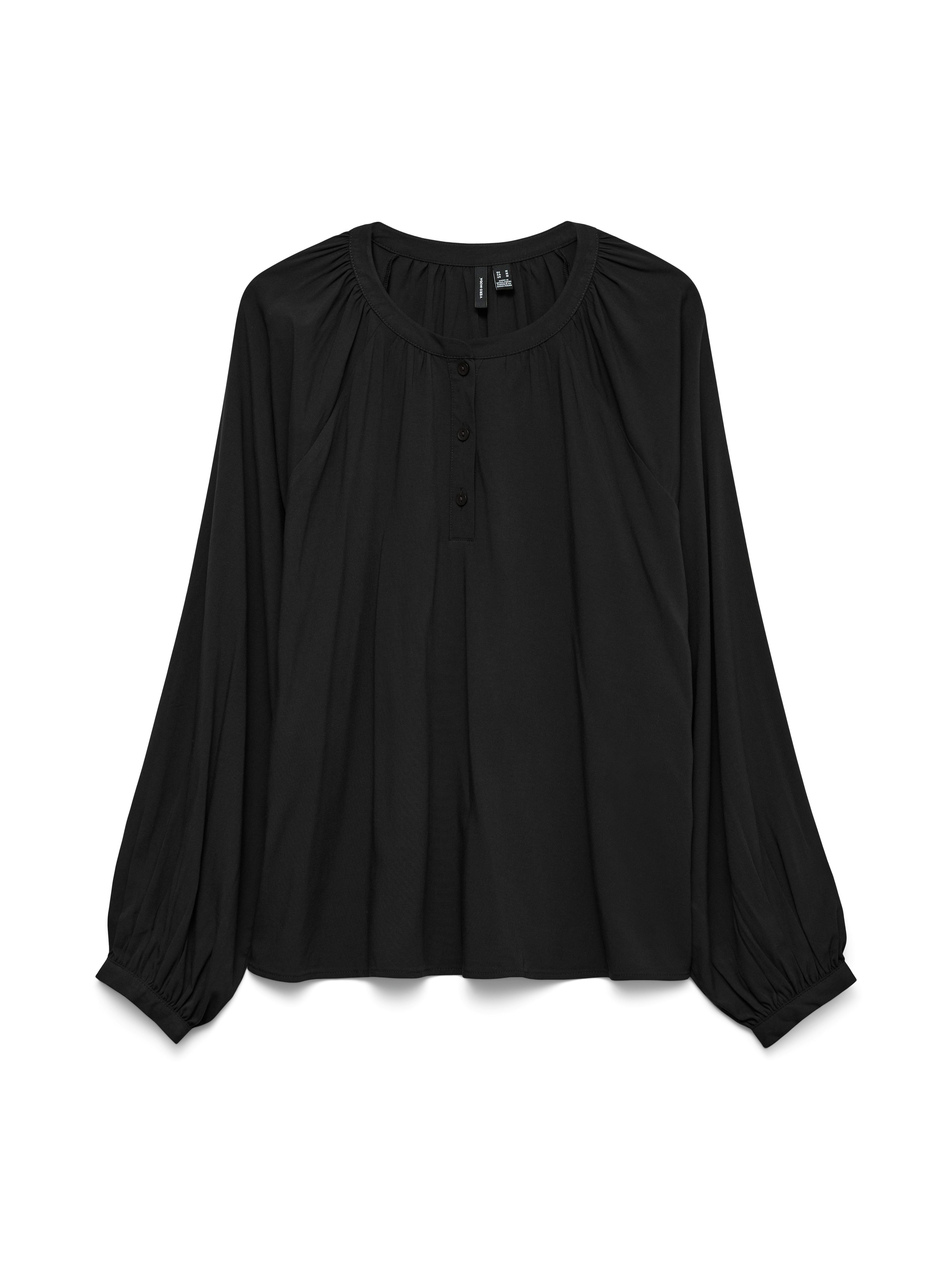 Langarmbluse VMBELLA LS PLACKET TOP WVN GA NOOS