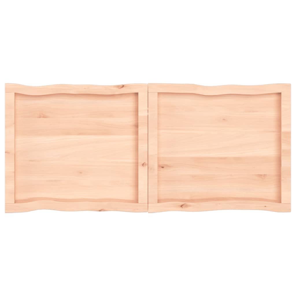 Massivholz Tischplatte 120x50x(2-4) Baumkante (1 cm Unbehandelt furnicato St)