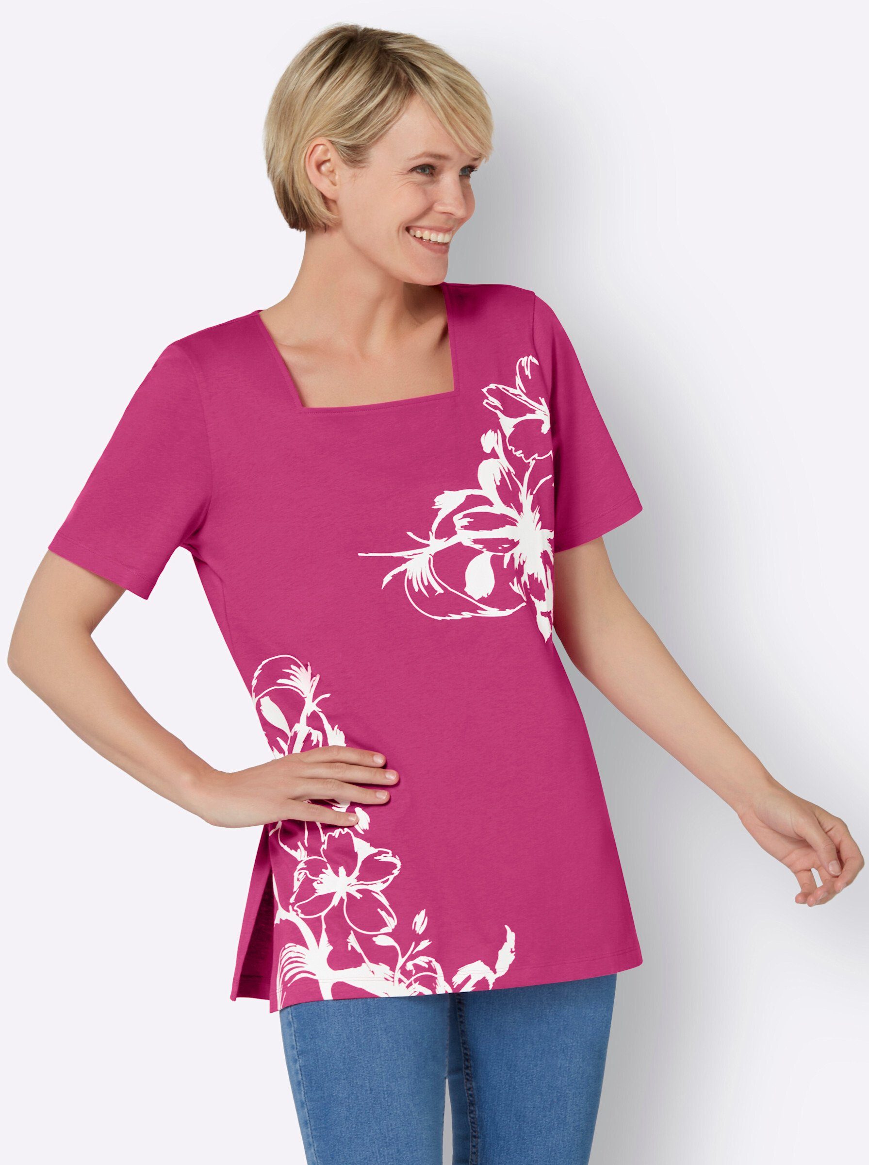 Sieh fuchsia-weiß an! T-Shirt