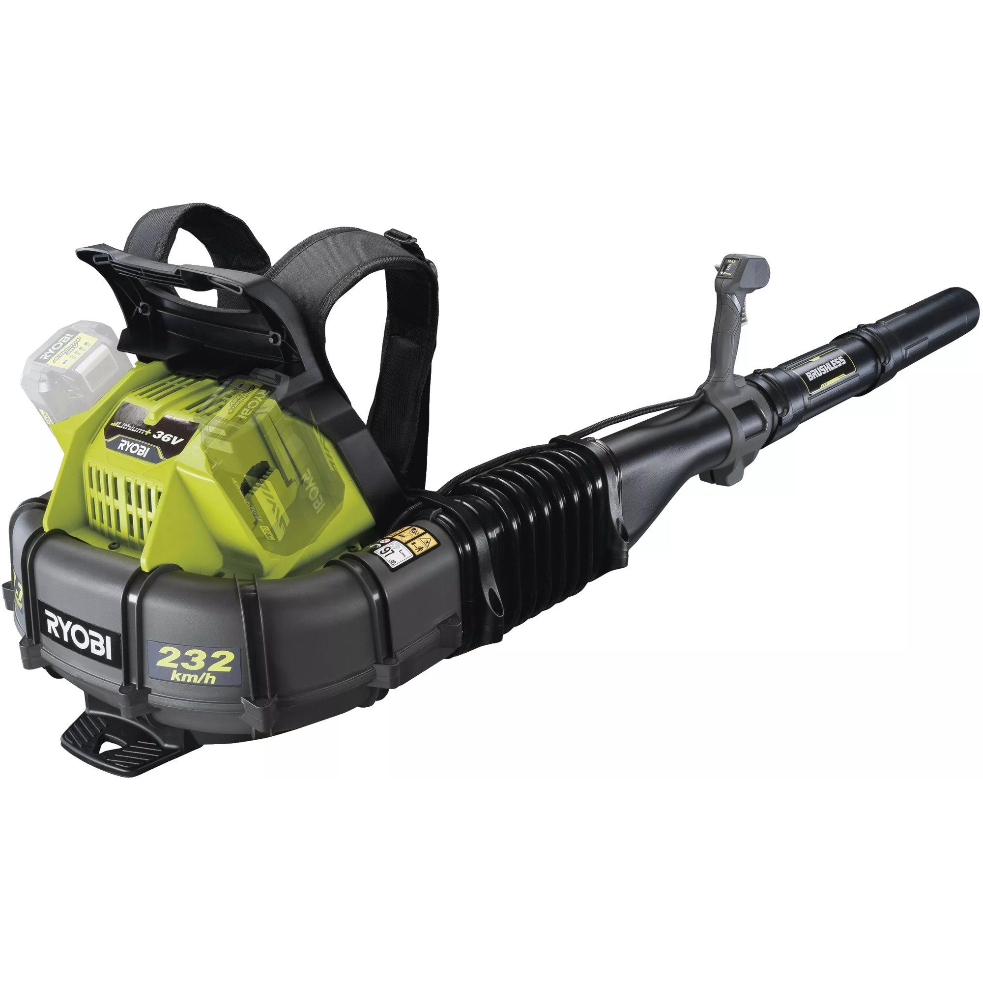 Ryobi Laubsauger MAX POWER AkkuLaubgebläse RY36BPXA0 mit