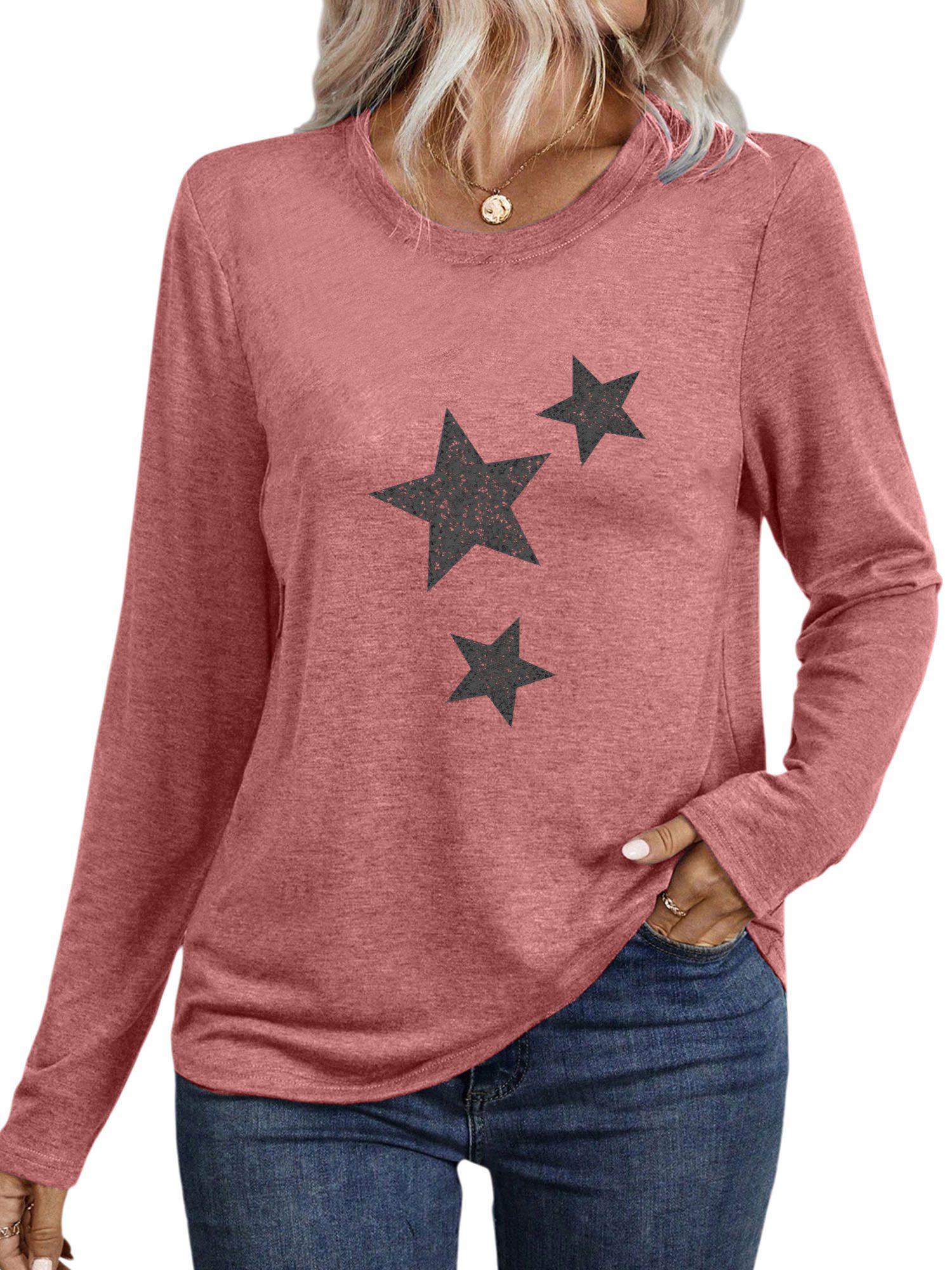 PYLIKE Langarmshirt Damen bequemes Langarmshirts Locker günstig online kaufen