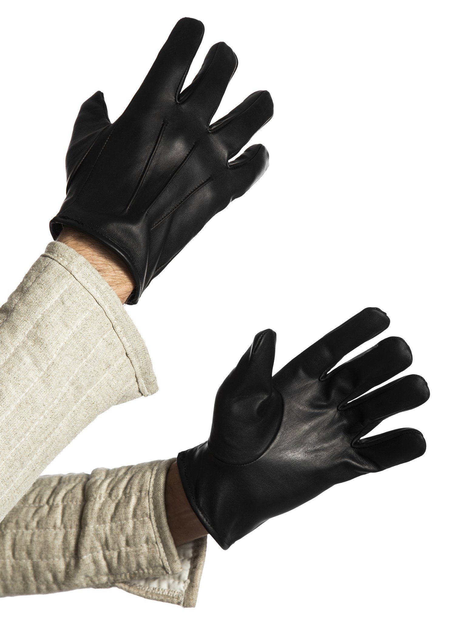 Zemab Tactical Gears Cowboy-Kostüm Lederhandschuhe - Inigo, Robuste Mittelalter Handschuhe aus weichem Rindsleder