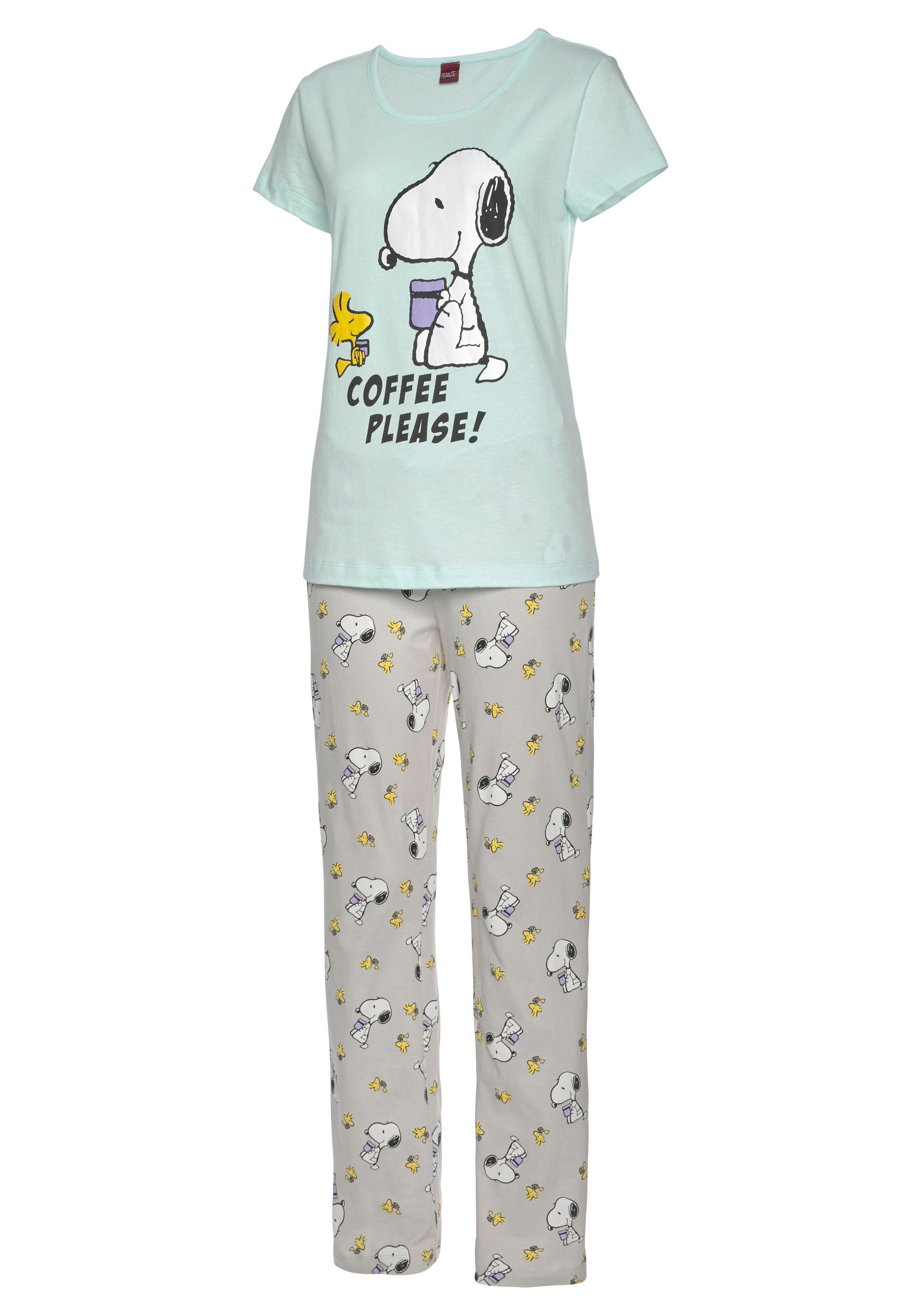 1 und Druck Snoopy Woodstock Stück) tlg., PEANUTS (2 mit Pyjama