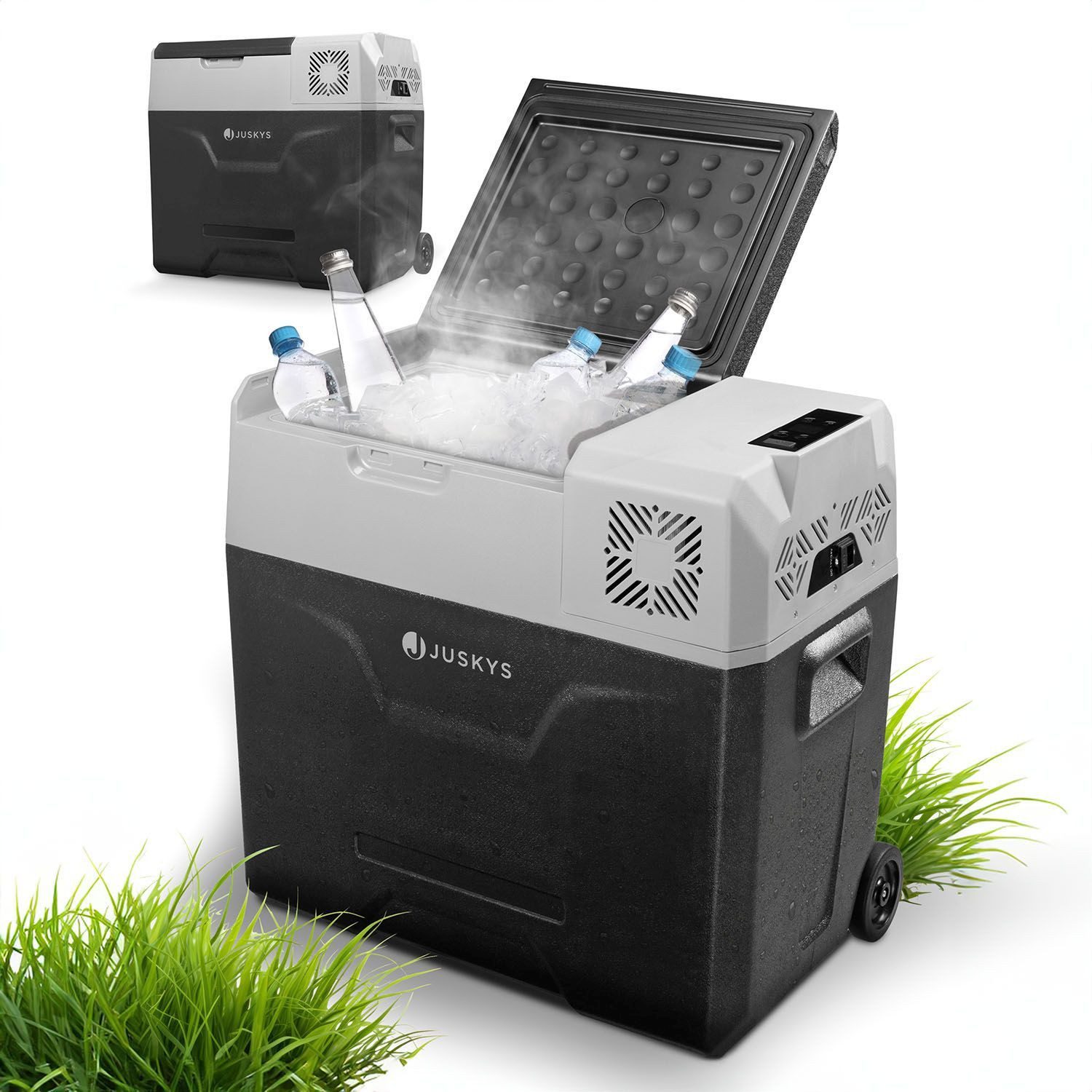 Juskys Kühlbox Yukon, 50 l, mit ECO-Modus, Rollen und Teleskopgriff, starker Kompressor