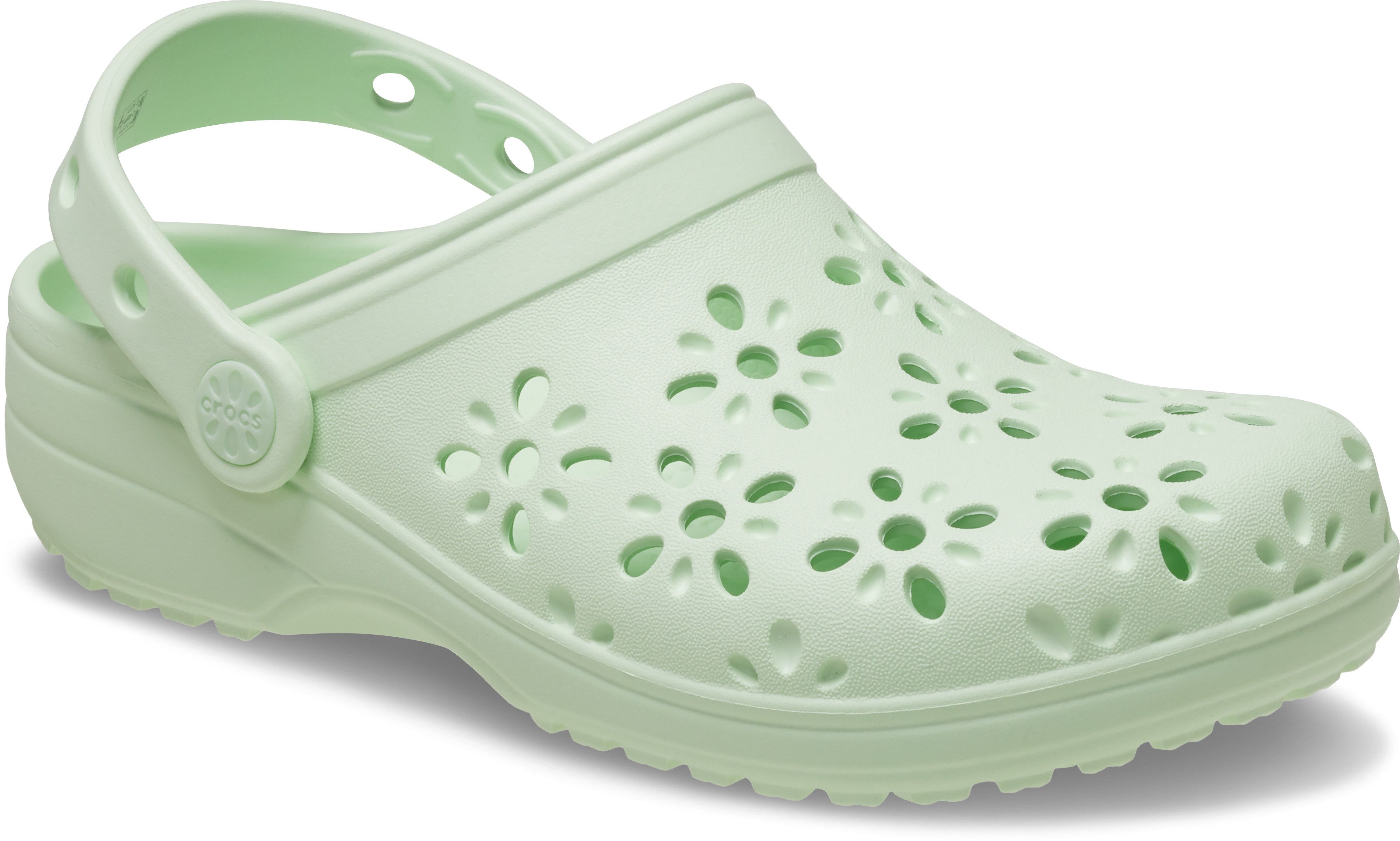 Crocs Classic Floral Cut Out Clog Clog Sandale mit schwenkbarem Fersenriemen