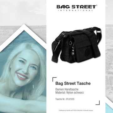 BAG STREET Handtasche Bag Street Damen Handtasche Abendtasche, Damen, Jugend Tasche aus Crinkle Nylon in schwarz, ca. 17cm Breite