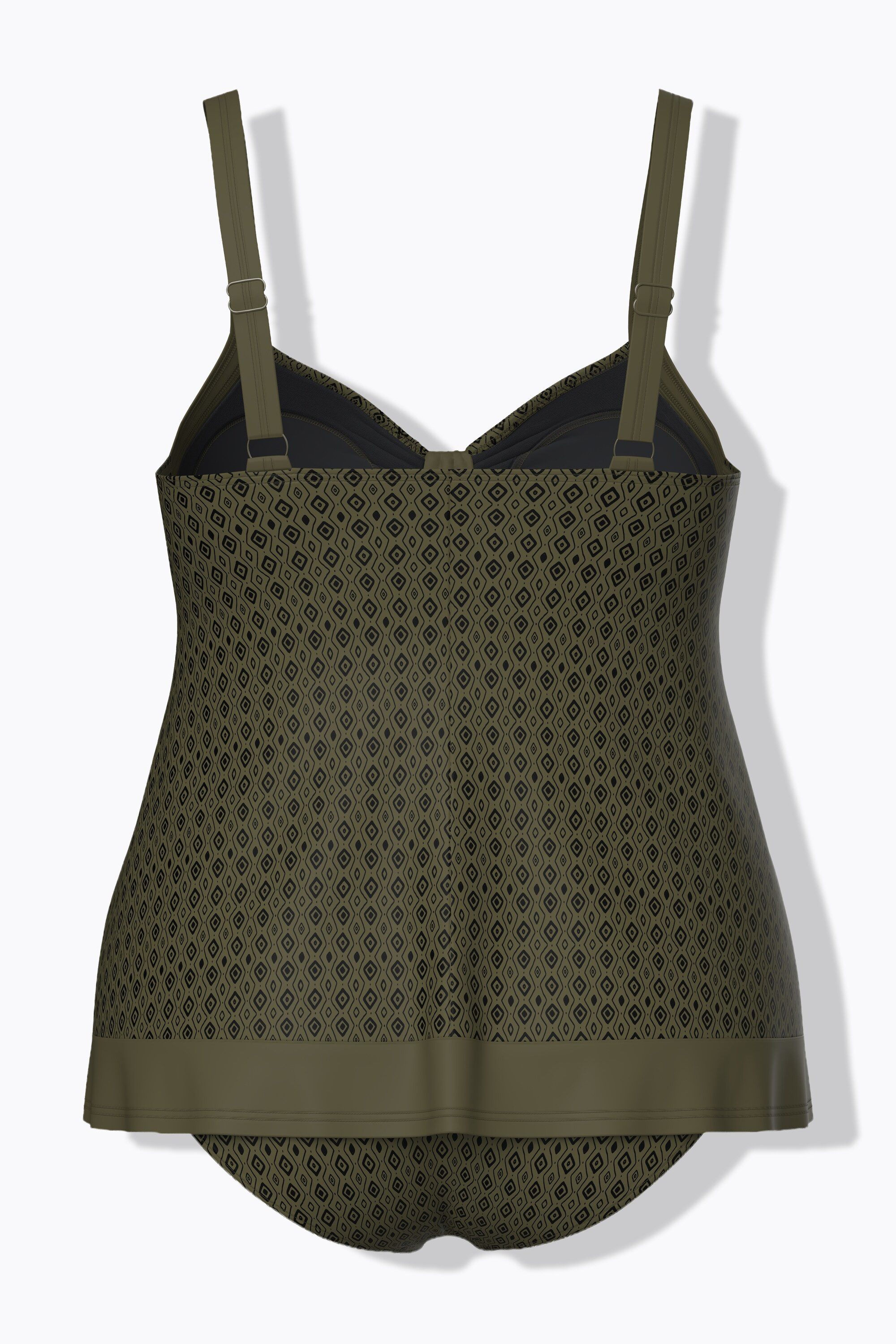 Ulla Popken Tankini Tankini gemustert Softcups Träger verstellbar – Bild 4 von 4