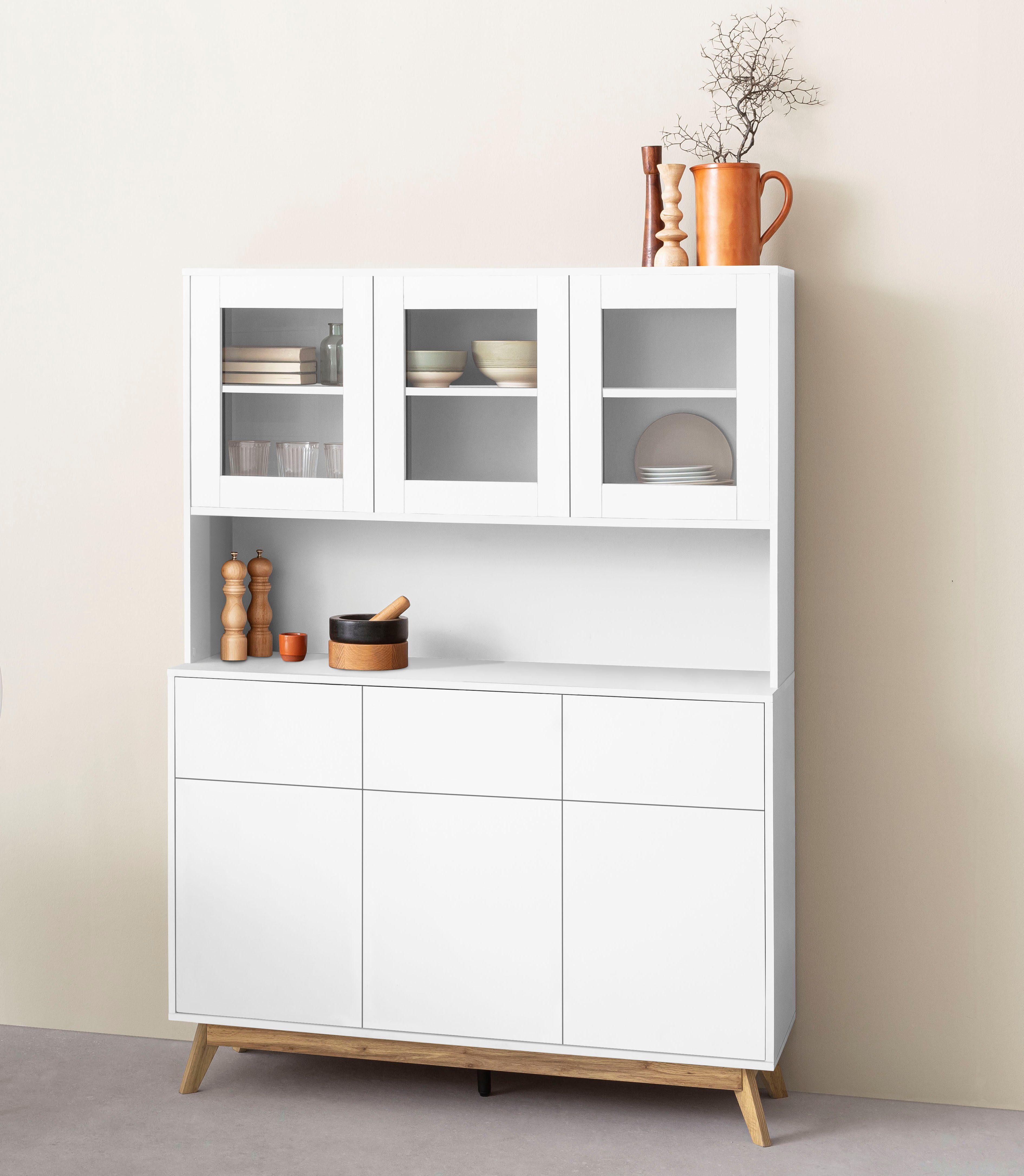 Home affaire Buffet Skandi 3 Glastüren, günstig online kaufen
