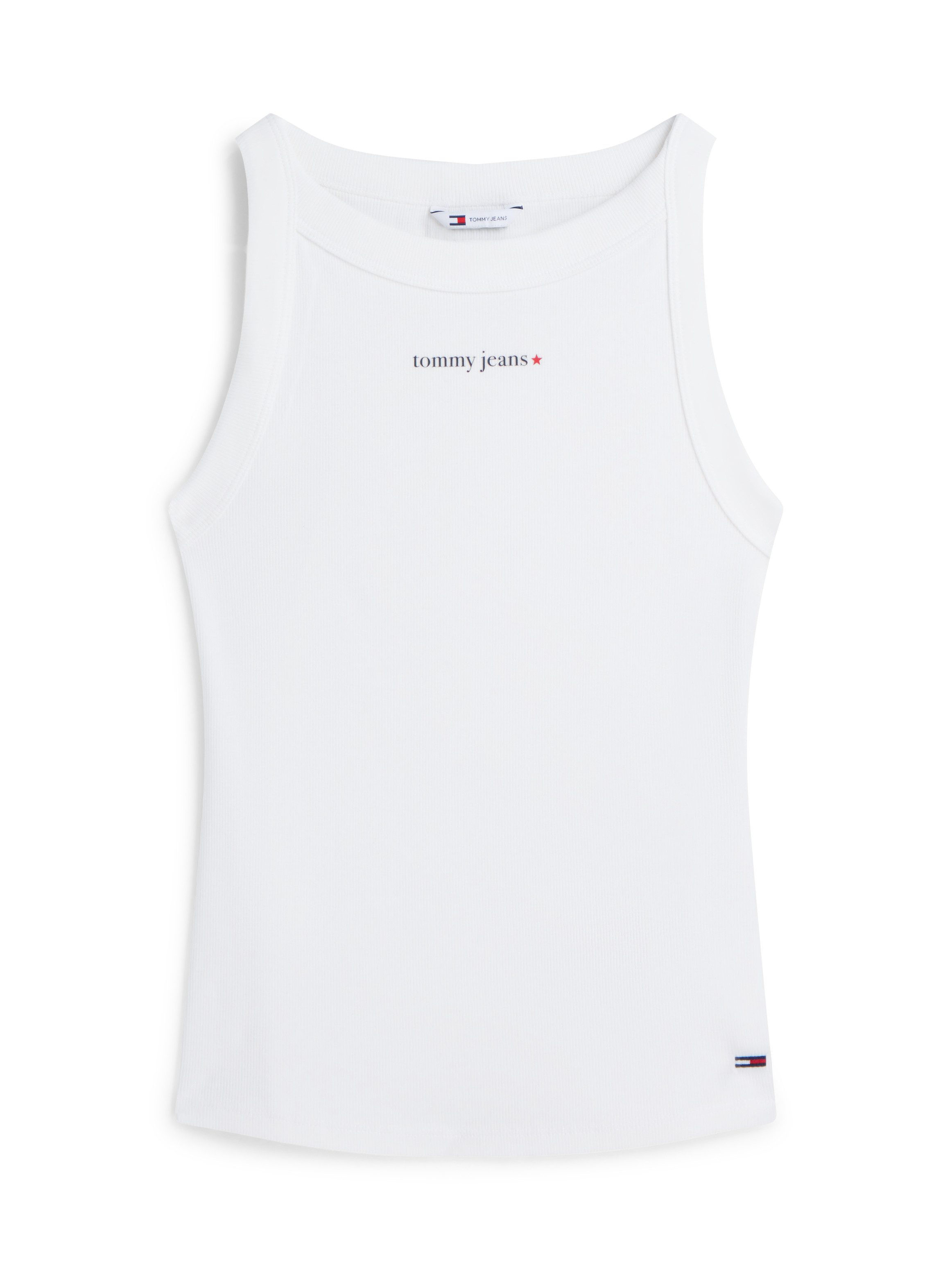 Tommy Jeans Ripptanktop TJW SLIM ESS LOGO 1 RIB TANK Baumwollmischung, slim fit, in gerippter Struktur – Bild 5 von 5