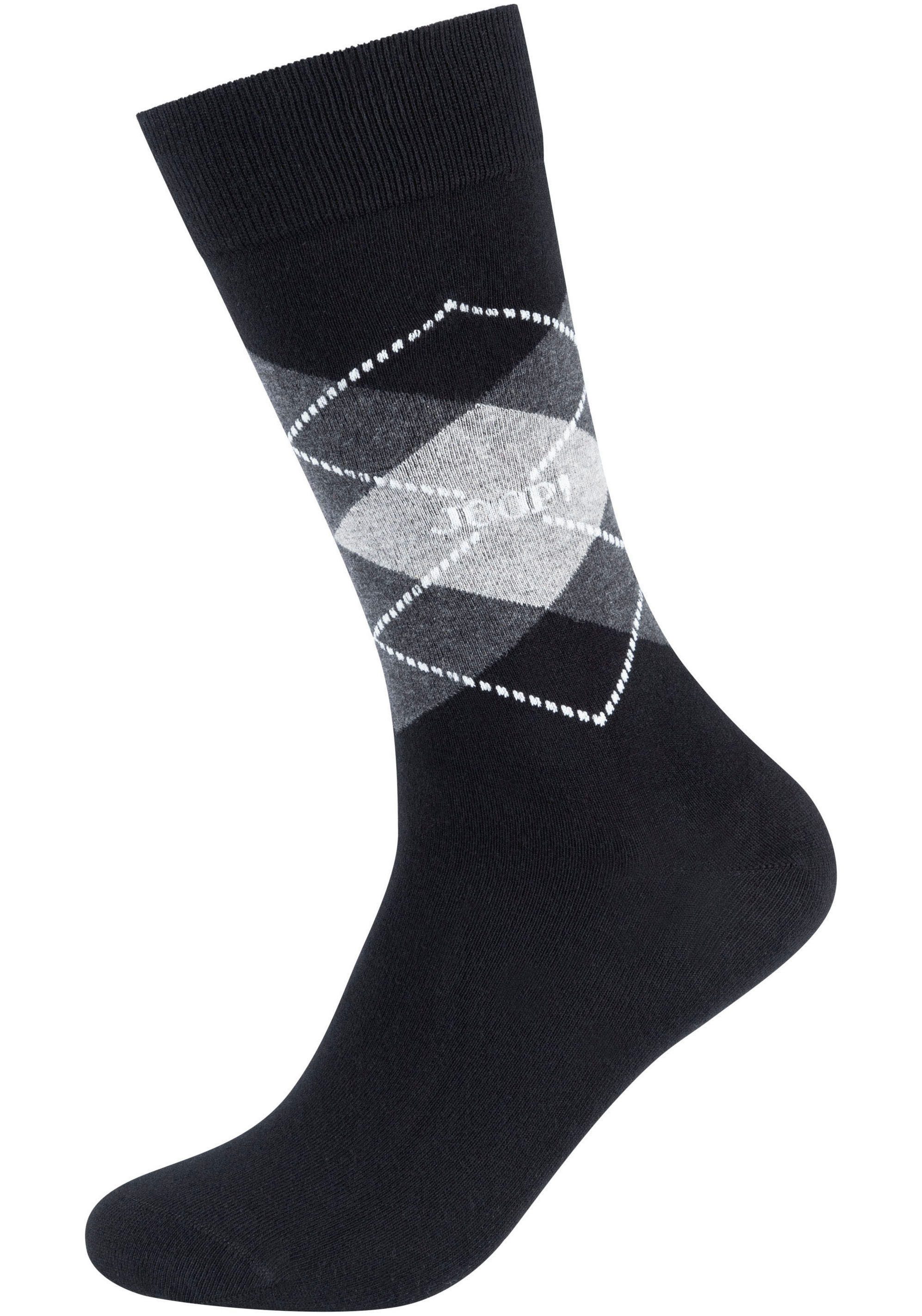 JOOP! Socken premium essentials (2 Paar) Premium Qualität, verstärkte Ferse, verstärkte Zehen, Argyle Design – Bild 3 von 3