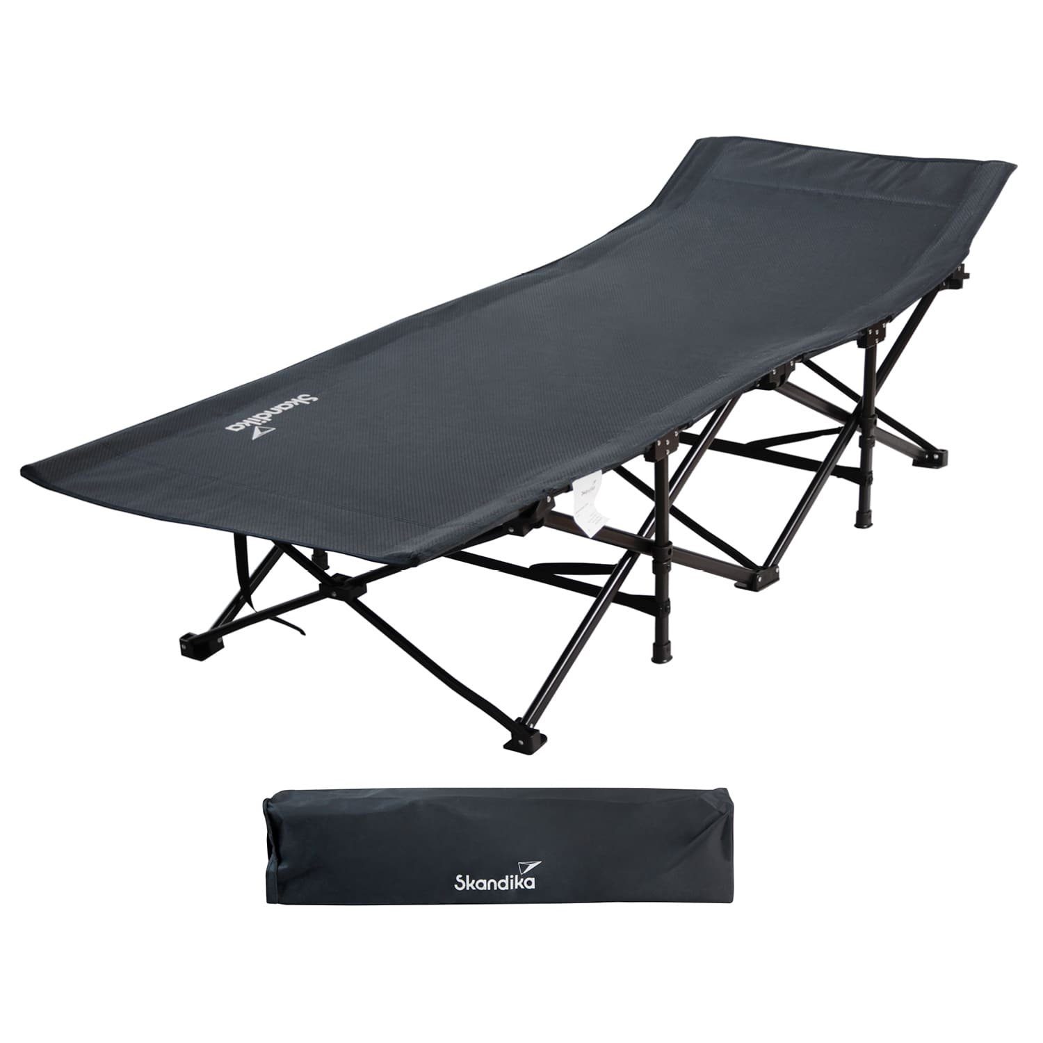 Campingliege Erola, Bequemes Klappbett, große Liegefläche, faltbar, Campingbett
