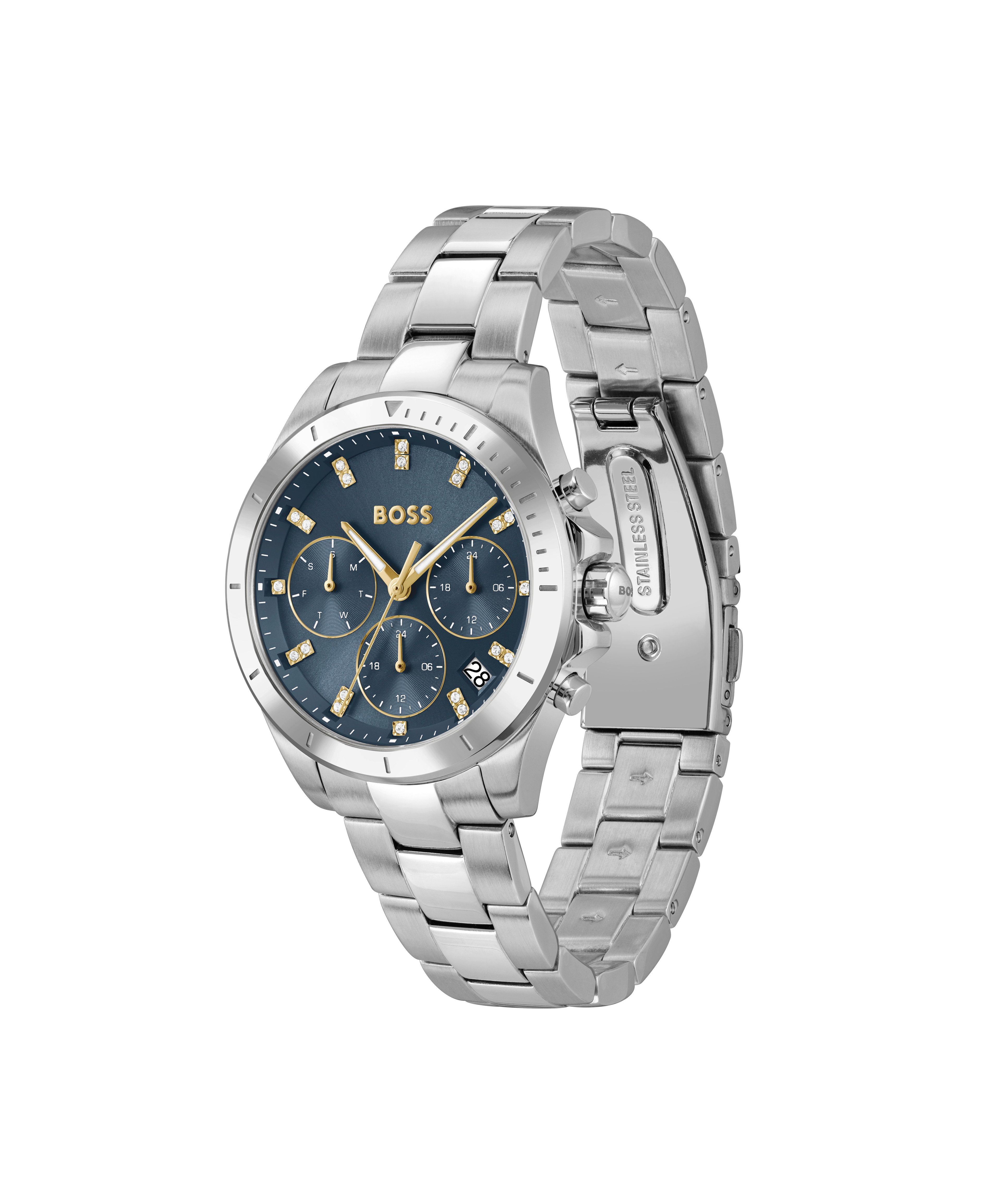 BOSS Multifunktionsuhr ALLEY 1502826, Quarzuhr, Armbanduhr, Damenuhr, Edels günstig online kaufen