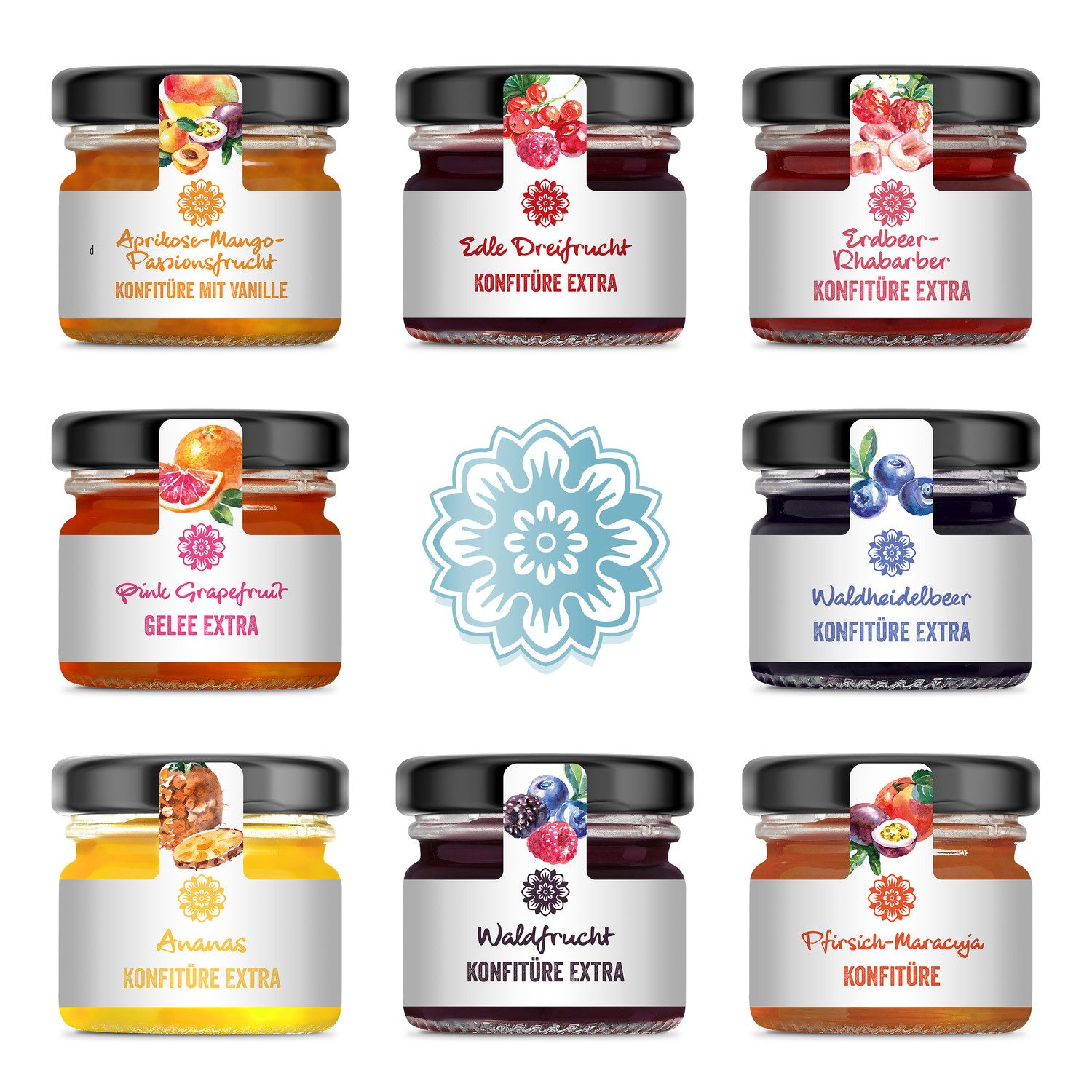 Corasol Lebensmittel-Geschenkset Premium Frühstück-Adventskalender mit Marmeladen & Konfitüren, Fruc – Bild 4 von 5