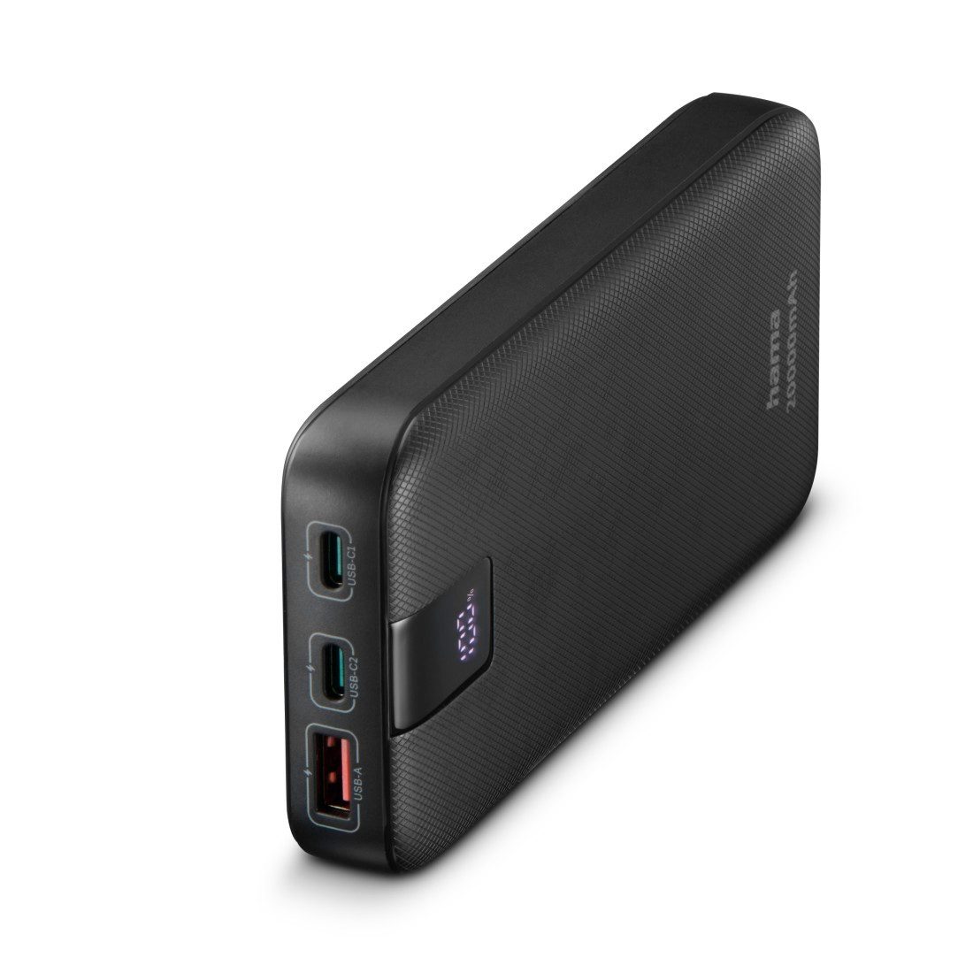 Hama Power Pack 20000 mAh, Schnellladen, 2x USB-C 1x USB-A, mit Ladekabel Powerbank 20000 mAh, Schnellladefunktion mit Power Delivery, Qualcomm® Quick Carge™ 3.0
