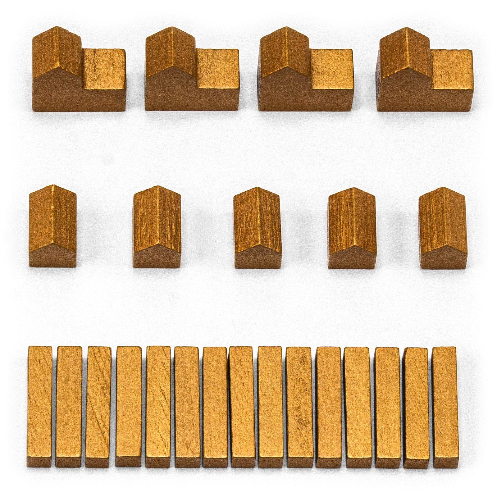 Waldfelsen Spiel – Holz-Figuren Spielfiguren Ersatz passend für Die Siedler von Catan, Spielmaterial, Verschiedene Farben