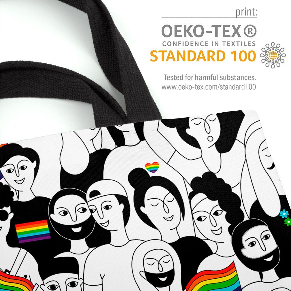 Cartoon Henkeltasche flag Zeichnung Gay Love club pride parade Pride Love VOID (1-tlg), Menschen