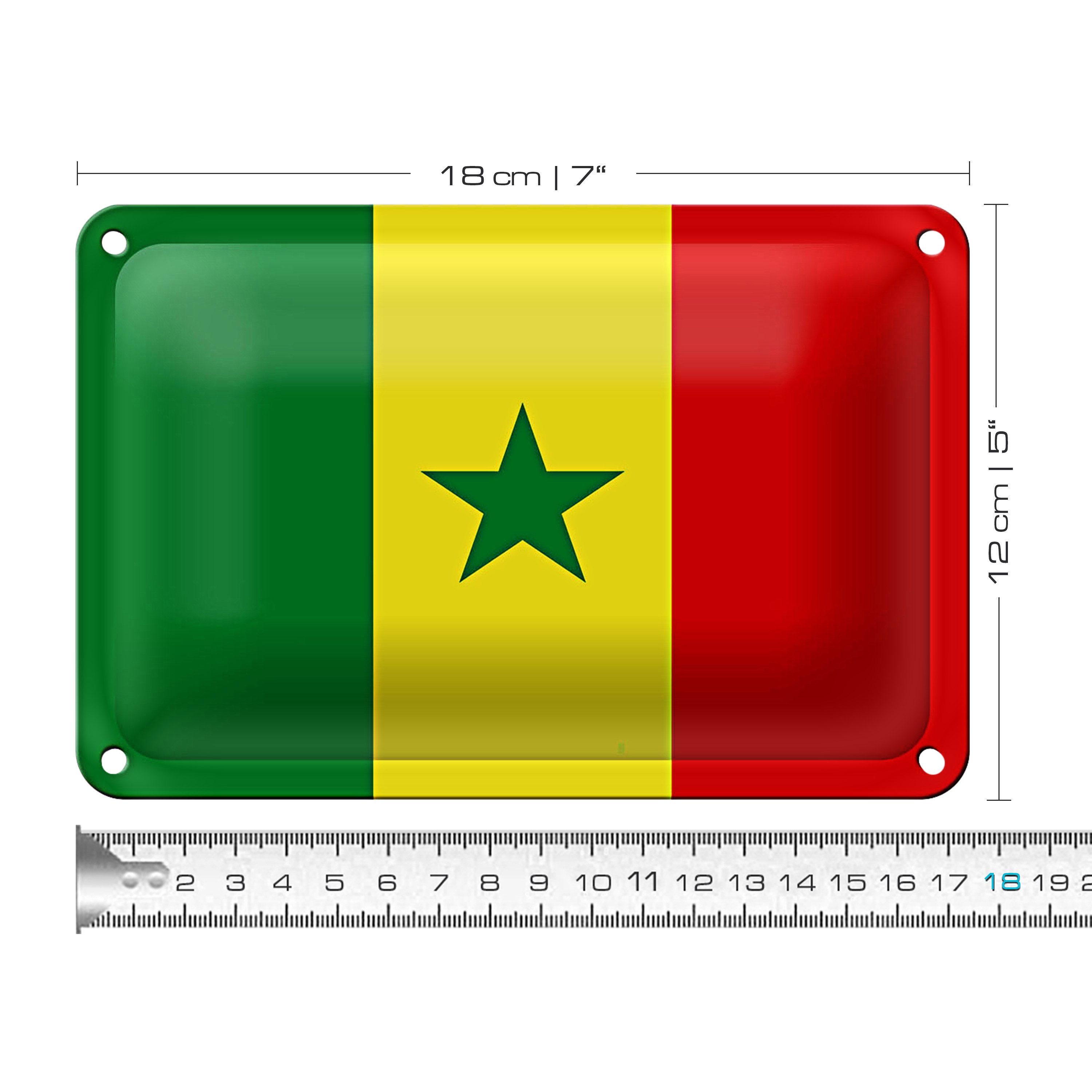 Roomando Metallschild Flagge Senegal 18x12cm Flag of Senegal