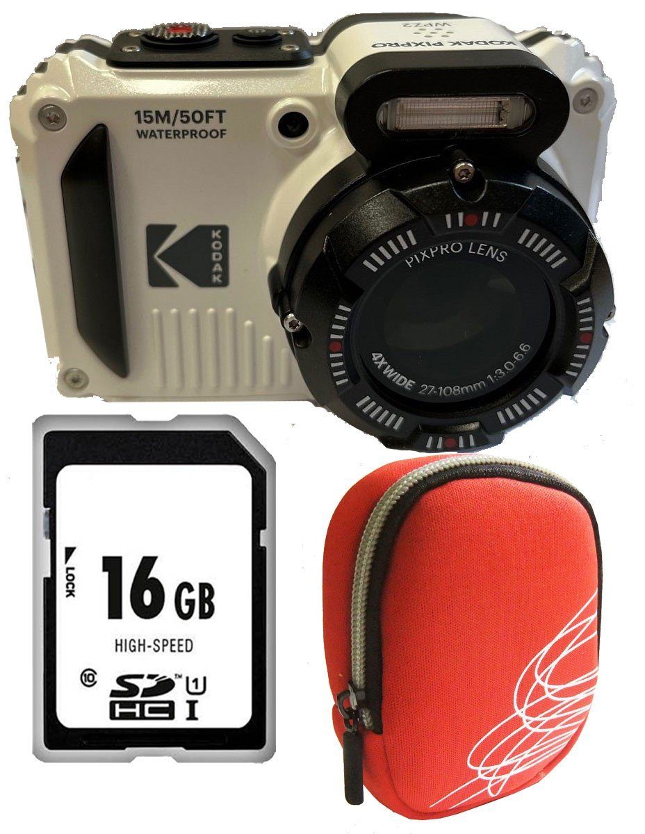 Kodak Kodak PixPro WPZ2 weiß Set Angebot Tasche rot Kompaktkamera