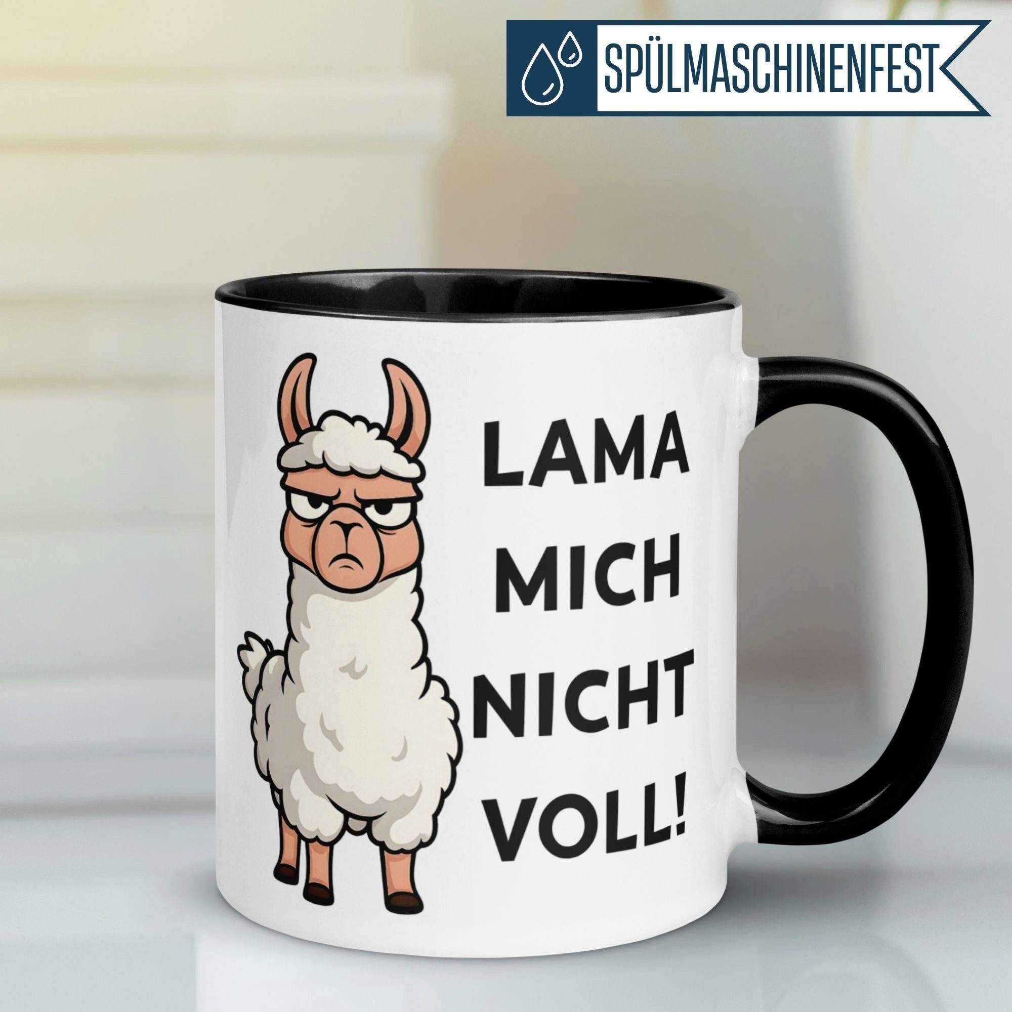 Momentals Tasse Lama – „Lama mich nicht voll“ – lustiger Lama Geschenk Becher, Gratis Versand · Links-&Rechtshänder · Spülmaschinenfest