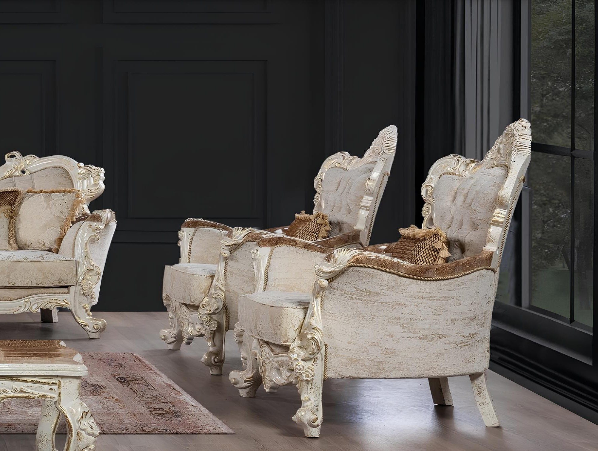 Xlmoebel Ohrensessel Barock Design Sessel Chesterfield Textil Luxus Polster Sofa (1-St), Made in Europa